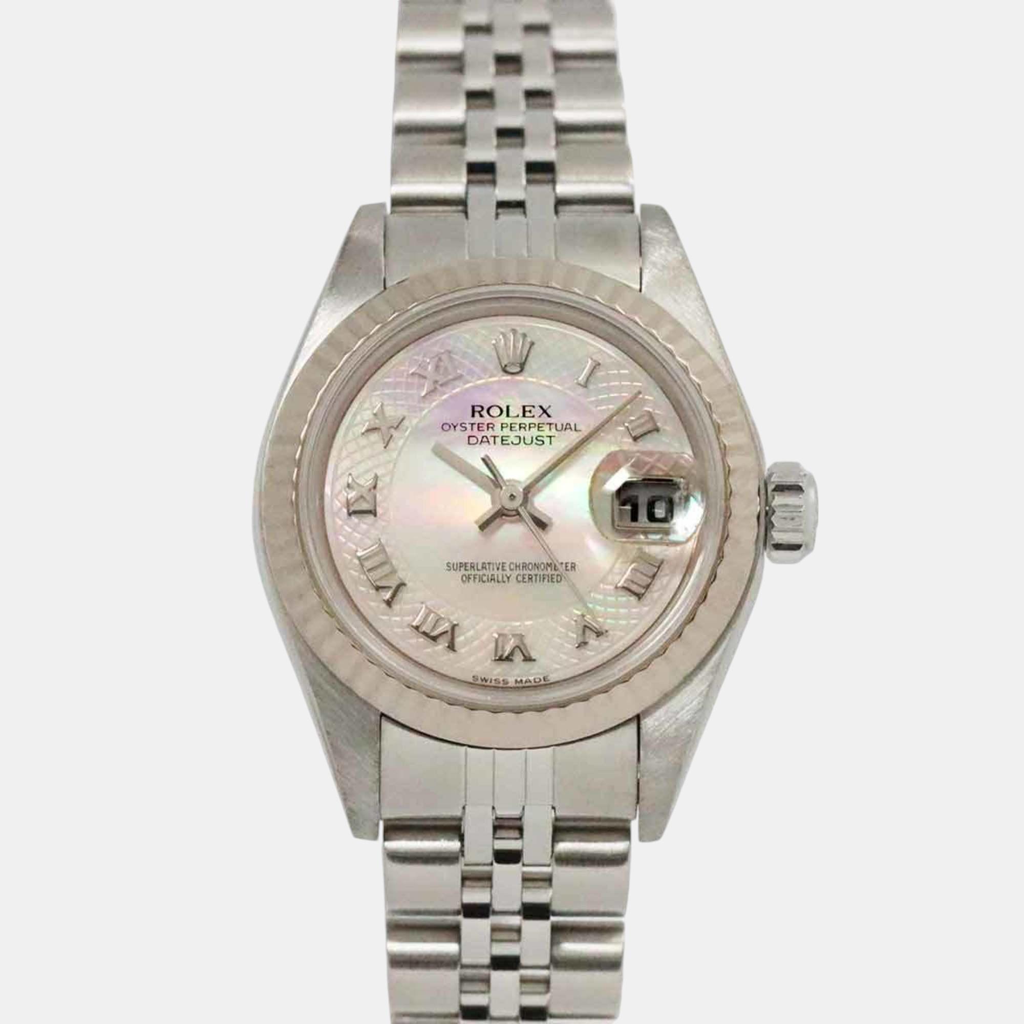 

Rolex Pink shell 18K White gold Automatic Datejust 79174NRD F series watch