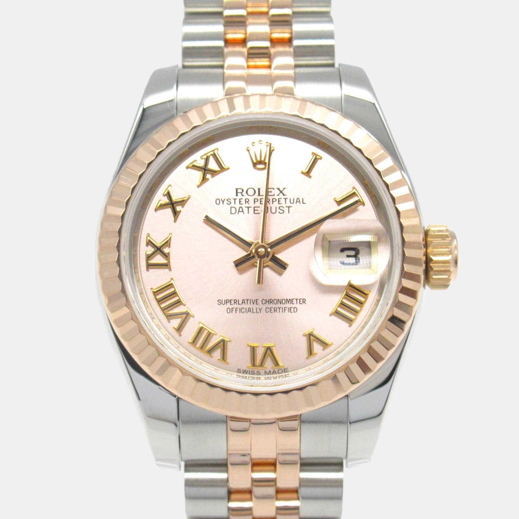 

Rolex 18K Pink Gold Stainless Steel Datejust Random Number Wristwatch