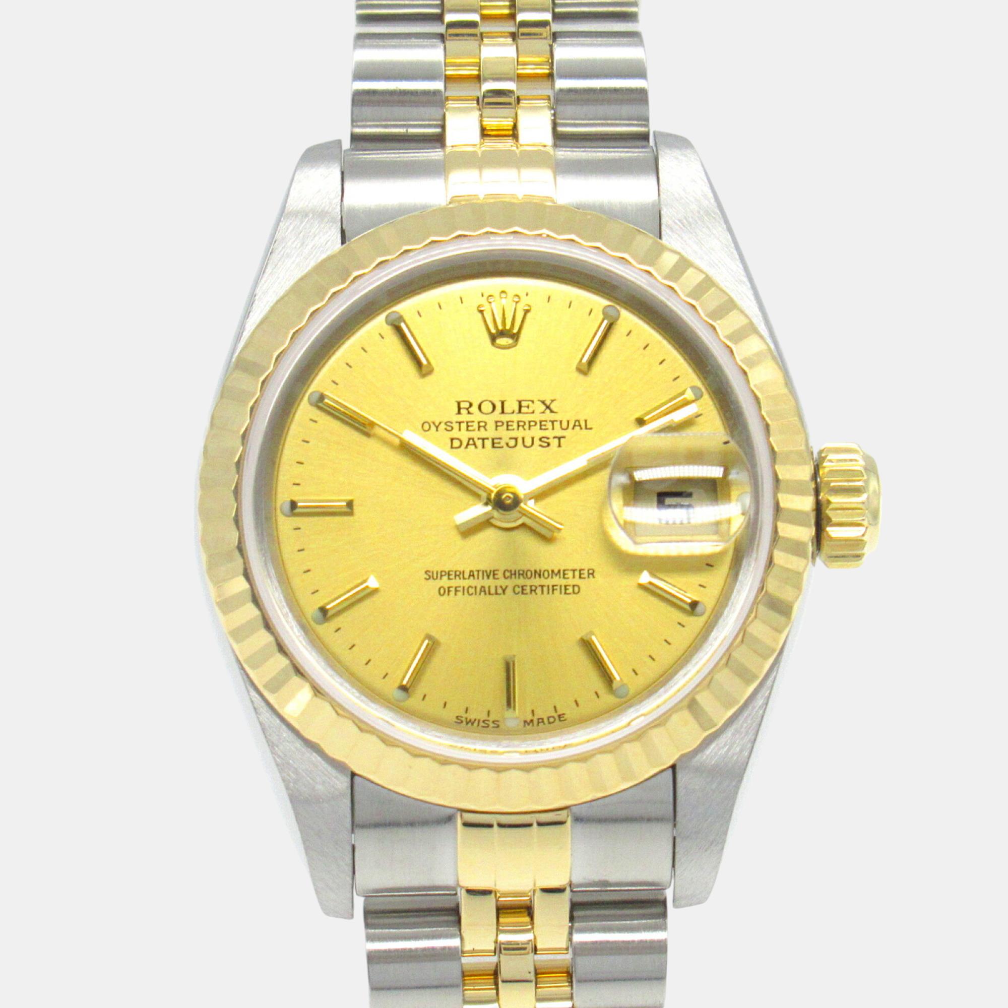 

Rolex 18K yellow gold Stainless steel Datejust Y-series Wristwatch