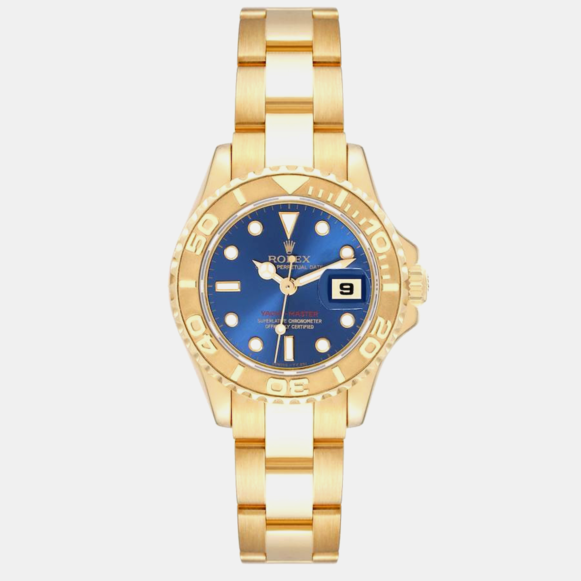 

Rolex Yachtmaster  Yellow Gold Blue Dial Ladies Watch 69628