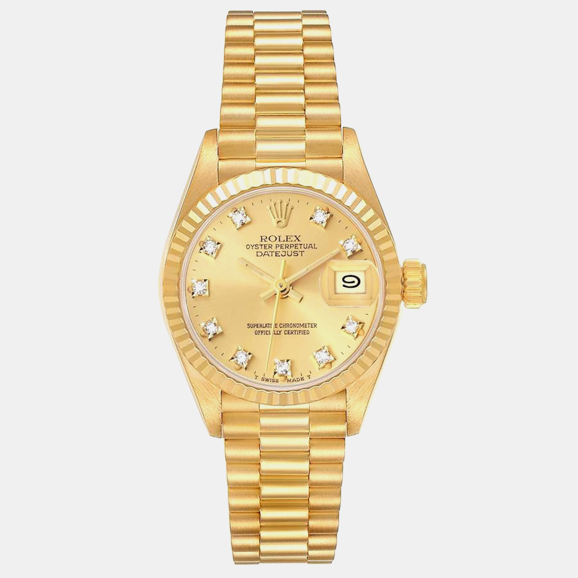 

Rolex President Datejust Yellow Gold Diamond Dial Ladies Watch 26.0 mm