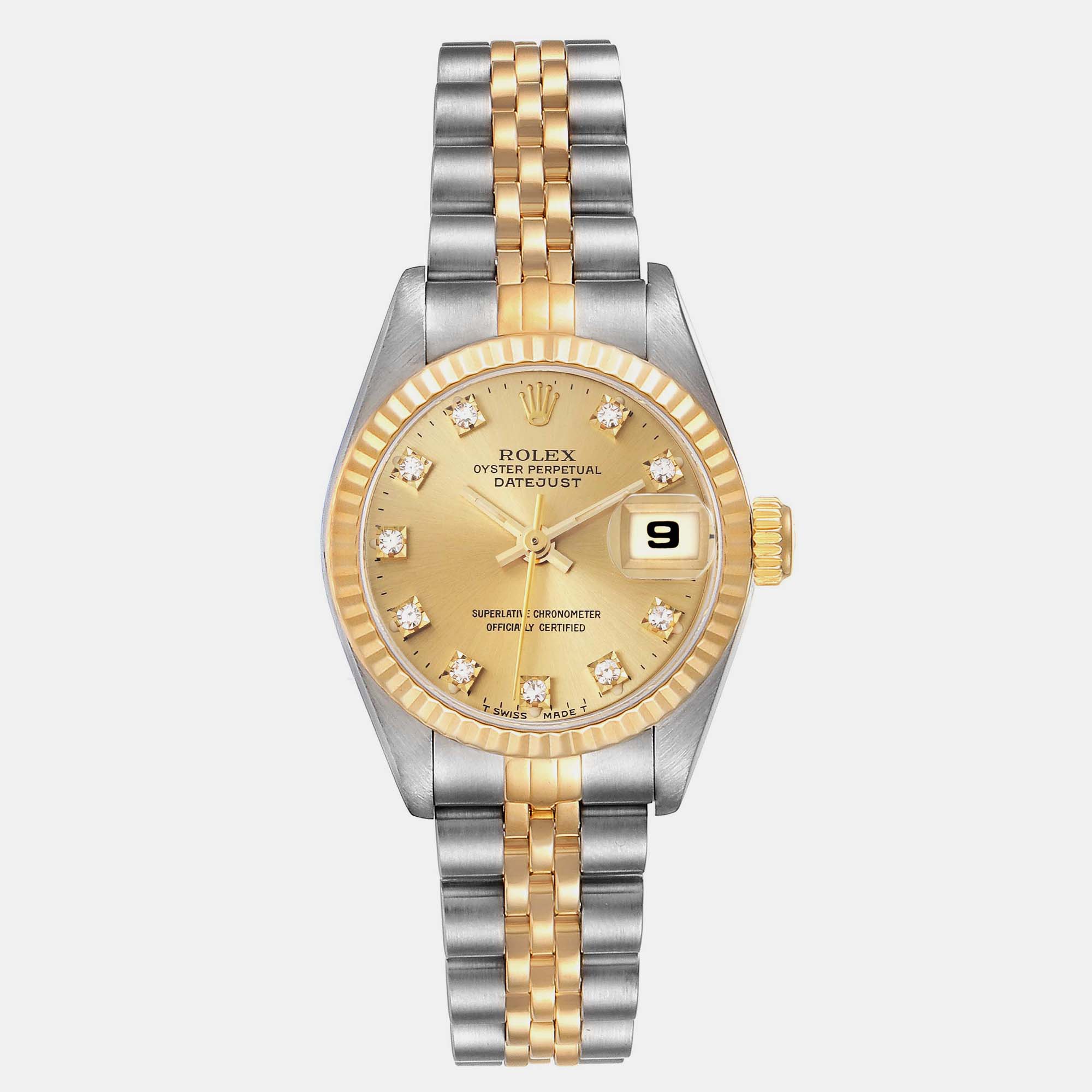 

Rolex Datejust Steel Yellow Gold Diamond Dial Ladies Watch 26.0 mm