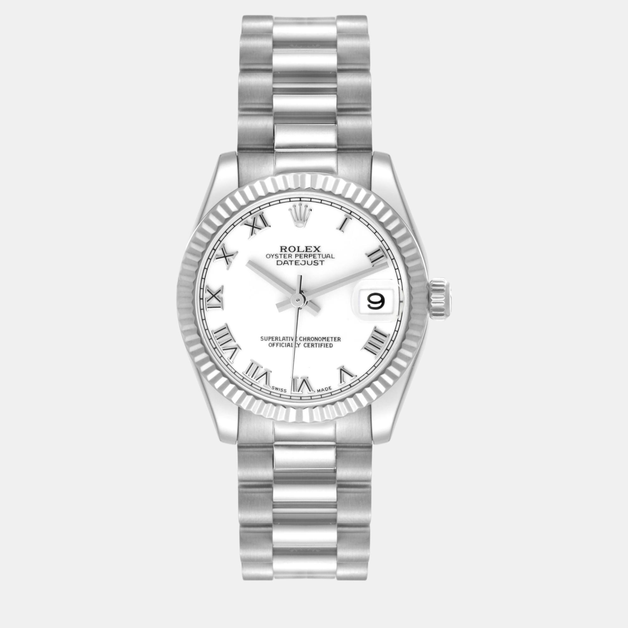 

Rolex President Midsize  White Gold Roman Dial Ladies Watch 178279