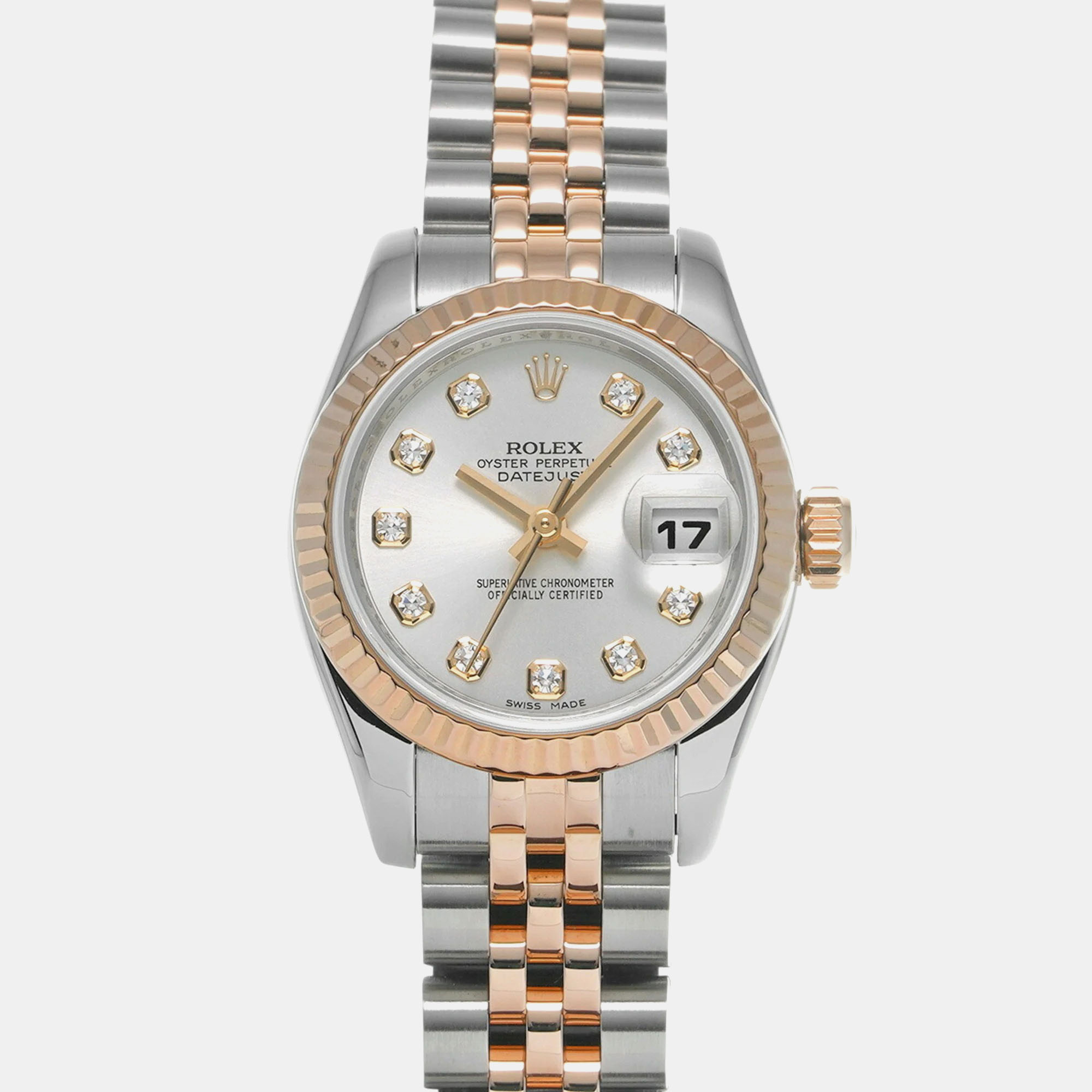 

Rolex Silver Stainless Steel Datejust 179171 Automatic Women's Wristwatch 26 mm