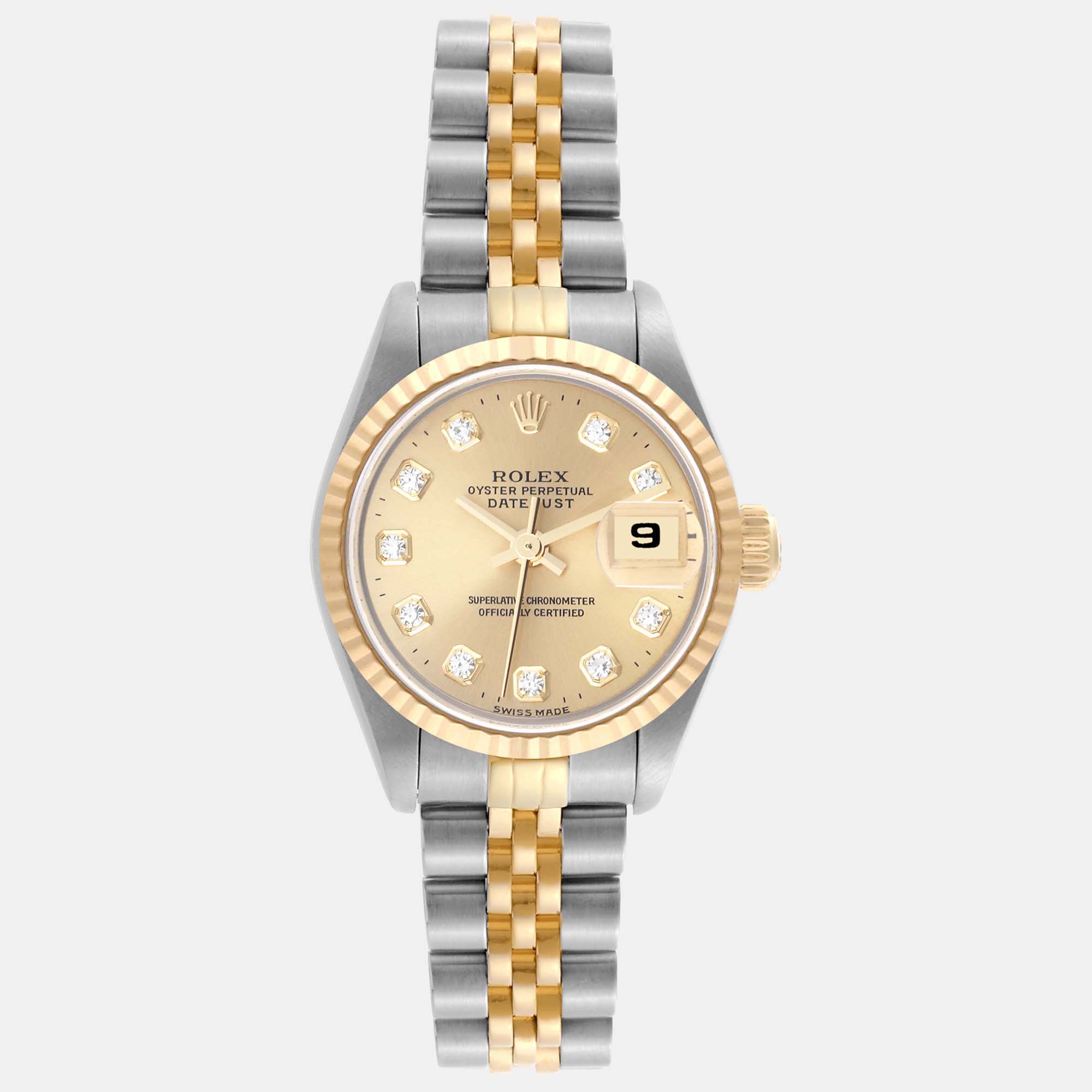 

Rolex Datejust Steel Yellow Gold Diamond Dial Ladies Watch 26.0 mm