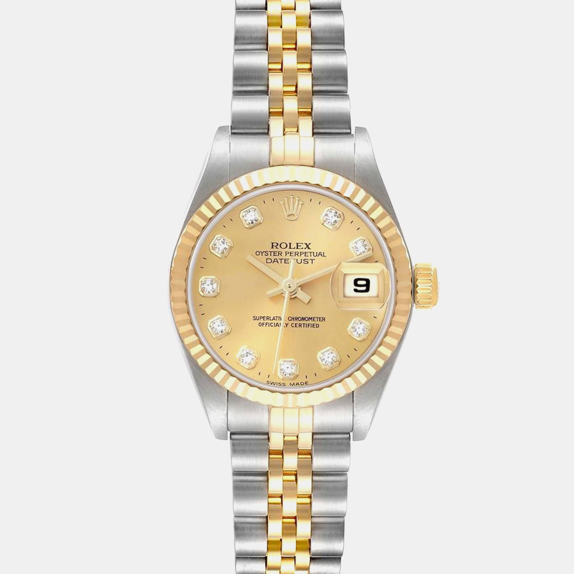 

Rolex Datejust Steel Yellow Gold Diamond Dial Ladies Watch 79173