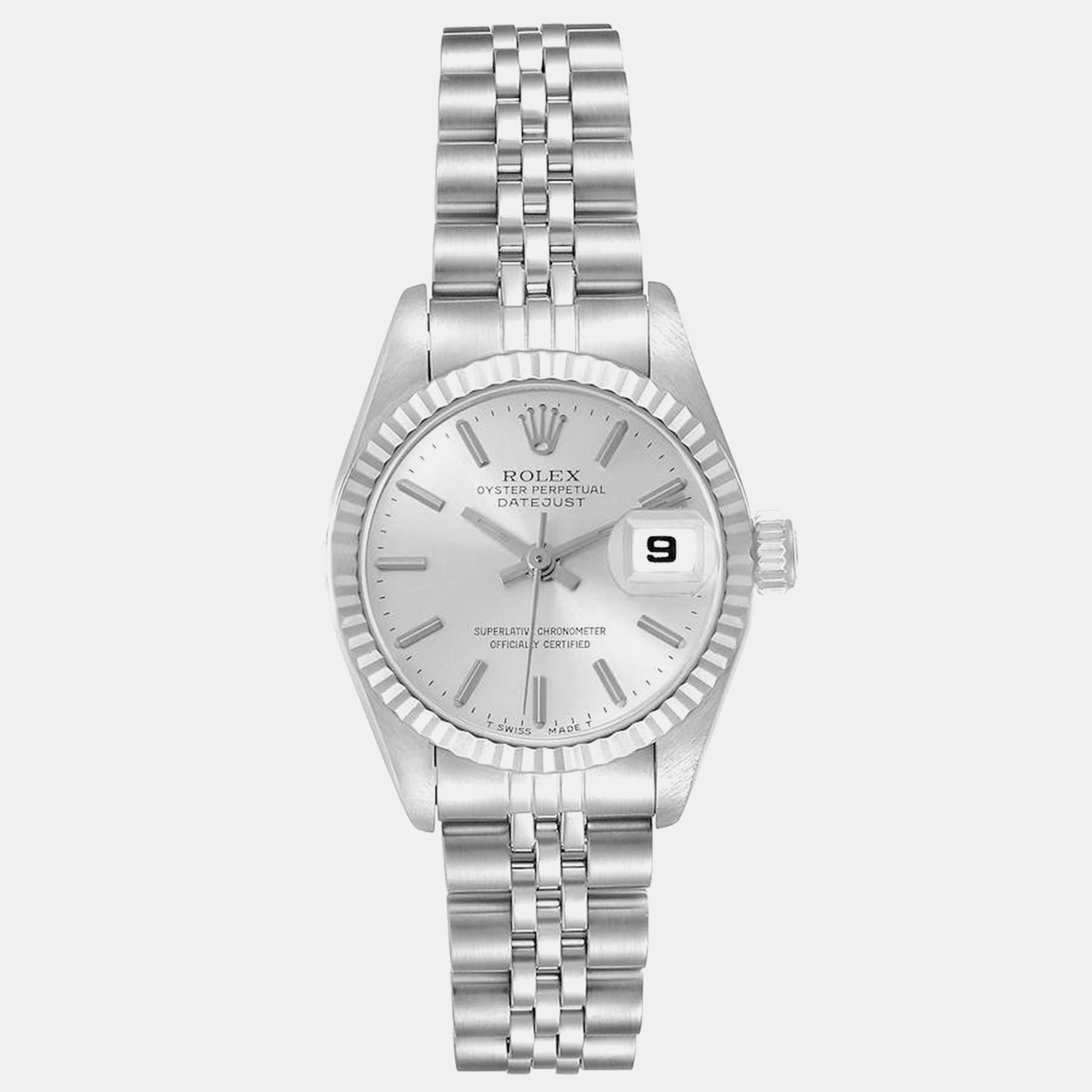 

Rolex Datejust Steel White Gold Silver Dial Ladies Watch 69174 26 mm