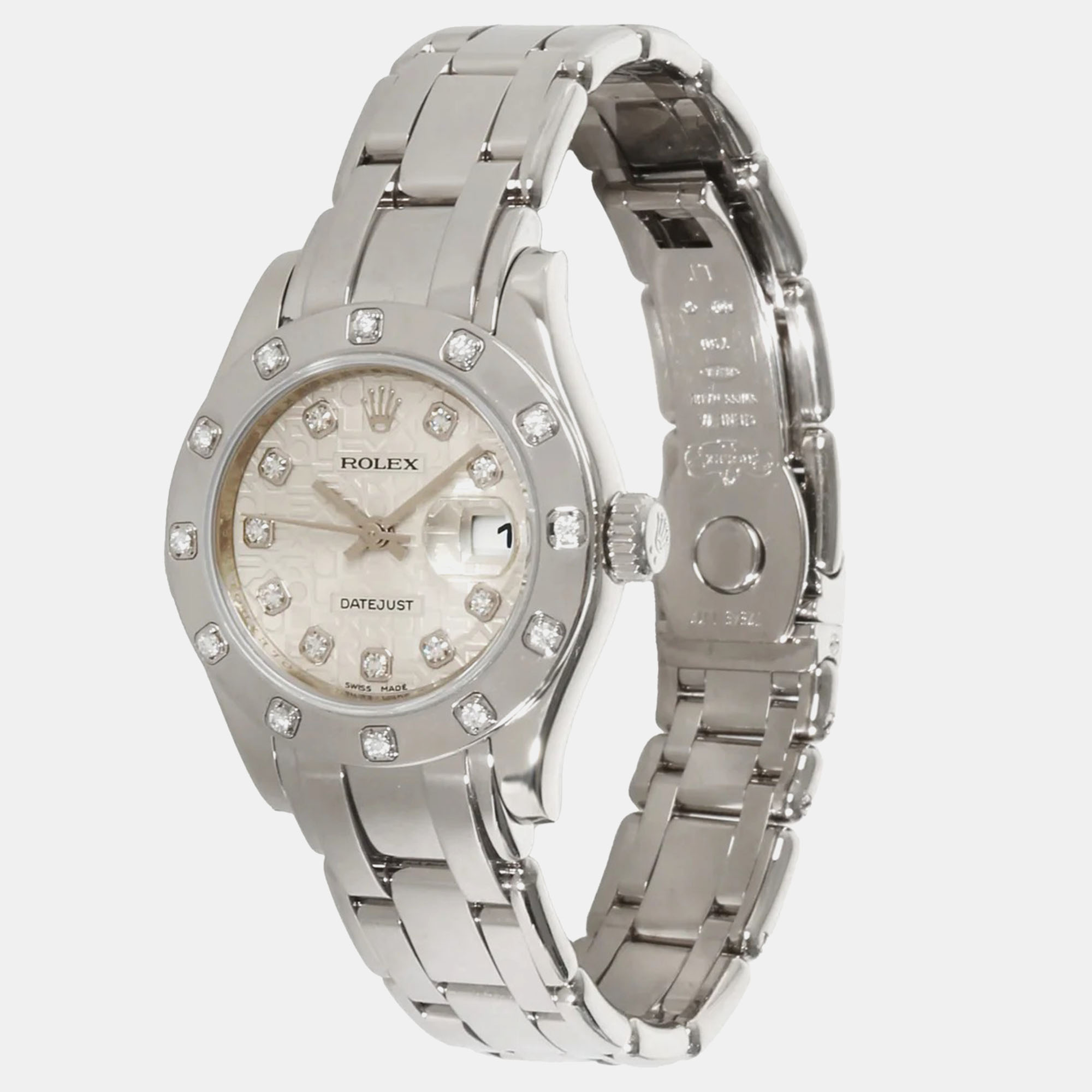 

Rolex 18kt White Gold Pearlmaster 80319 Women's Wristwatch, Silver