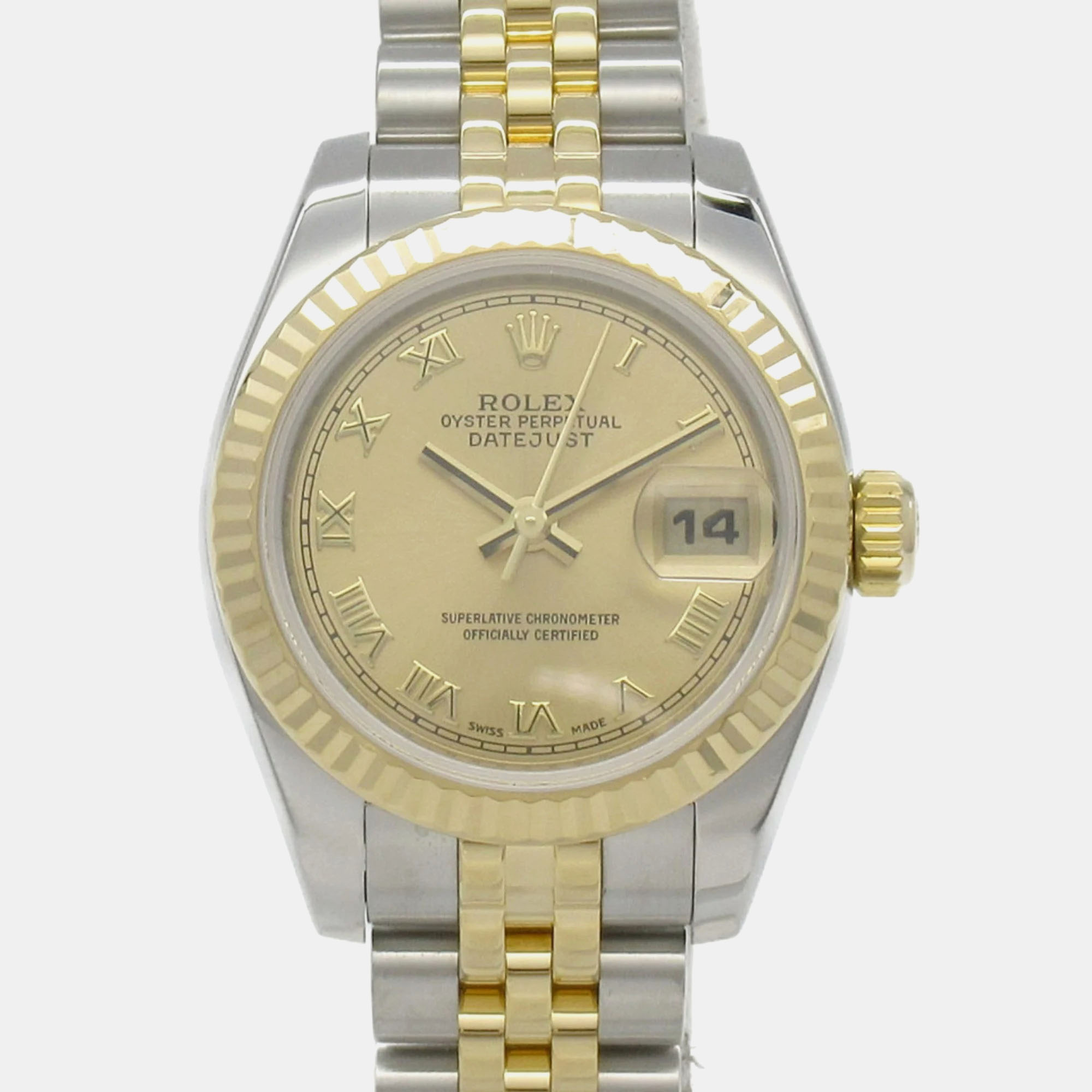 

Rolex 18K Yellow Gold Stainless Steel Datejust Wristwatch 26 mm