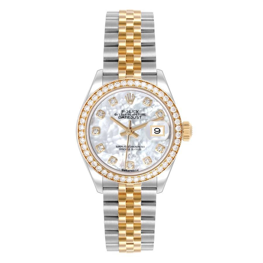 

Rolex Datejust Steel Yellow Gold Mother of Pearl Diamond Ladies Watch 28.0 mm, White