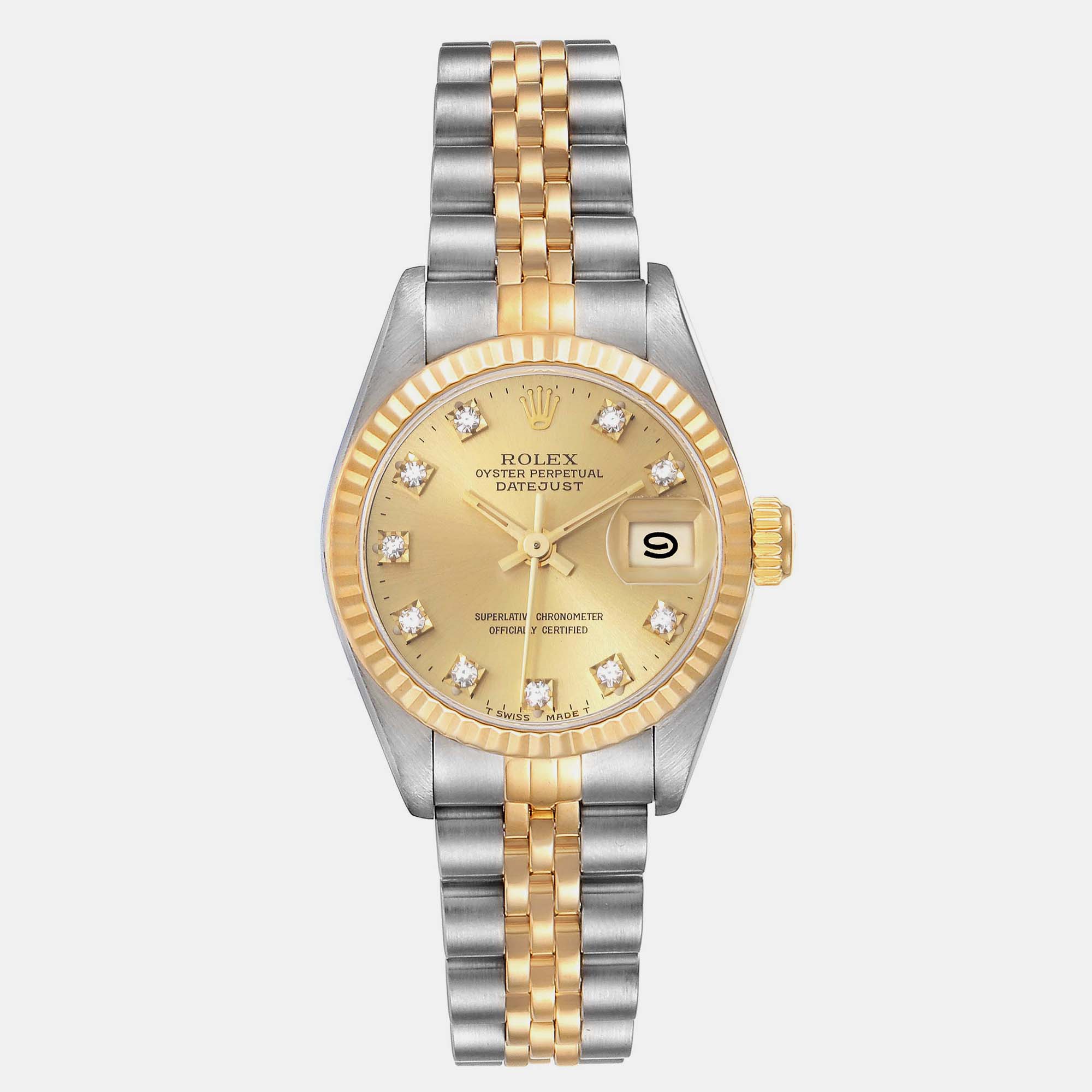 

Rolex Datejust Steel Yellow Gold Diamond Dial Ladies Watch 26.0 mm