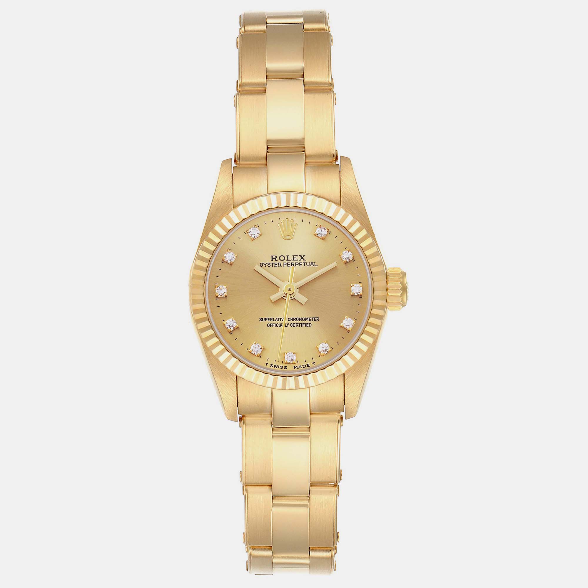 

Rolex President No-Date Yellow Gold Diamond Ladies Watch 24.0 mm