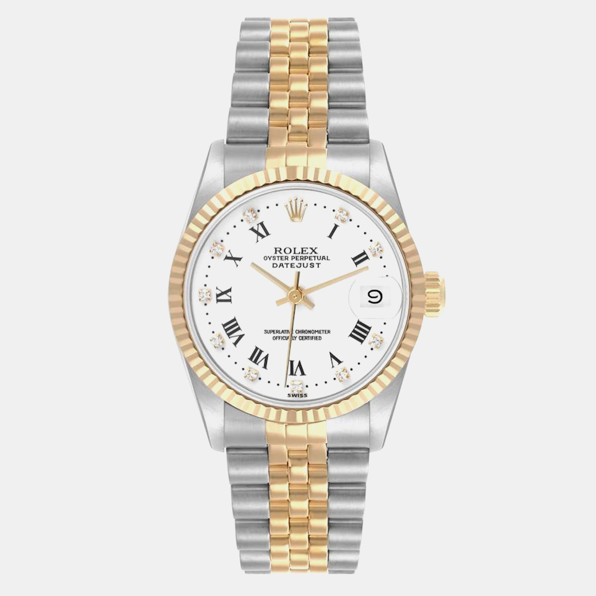 

Rolex Datejust Midsize Steel Yellow Gold Ladies Watch 31 mm, White