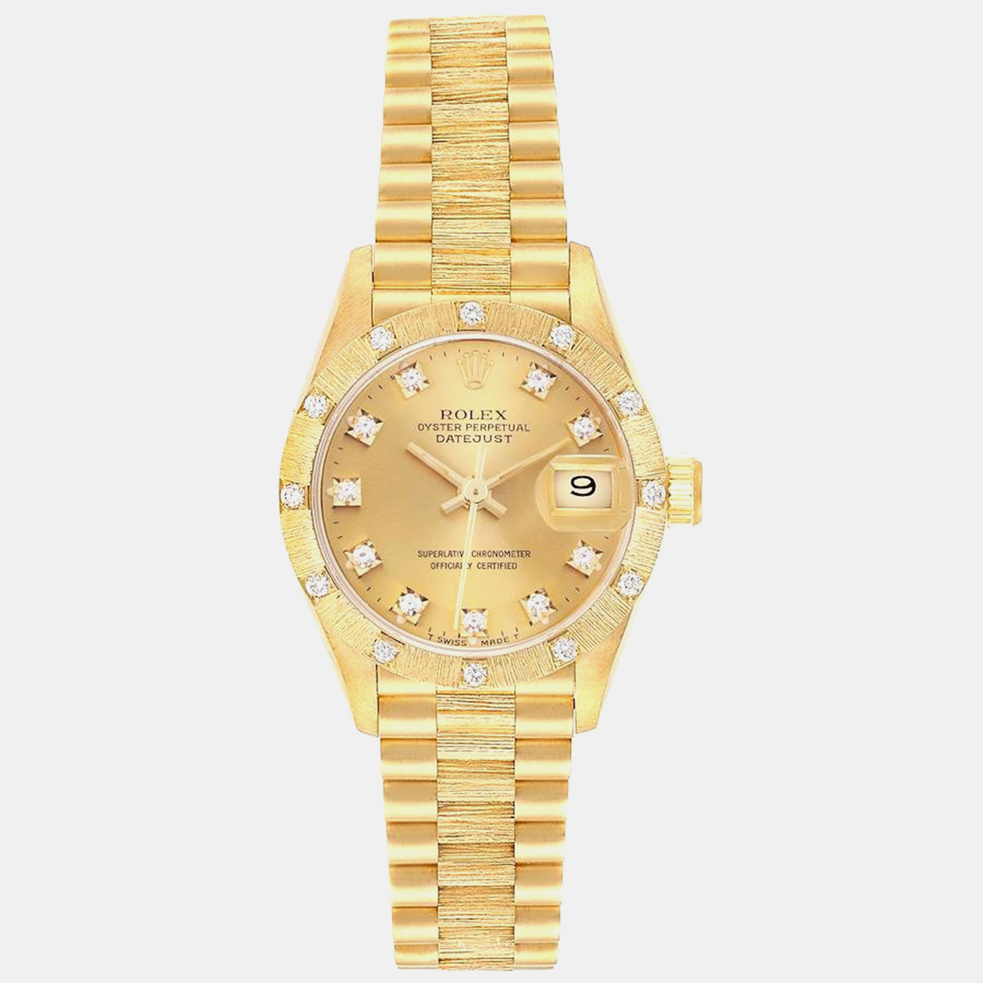 

Rolex President Datejust Yellow Gold Diamond Ladies Watch 26.0 mm