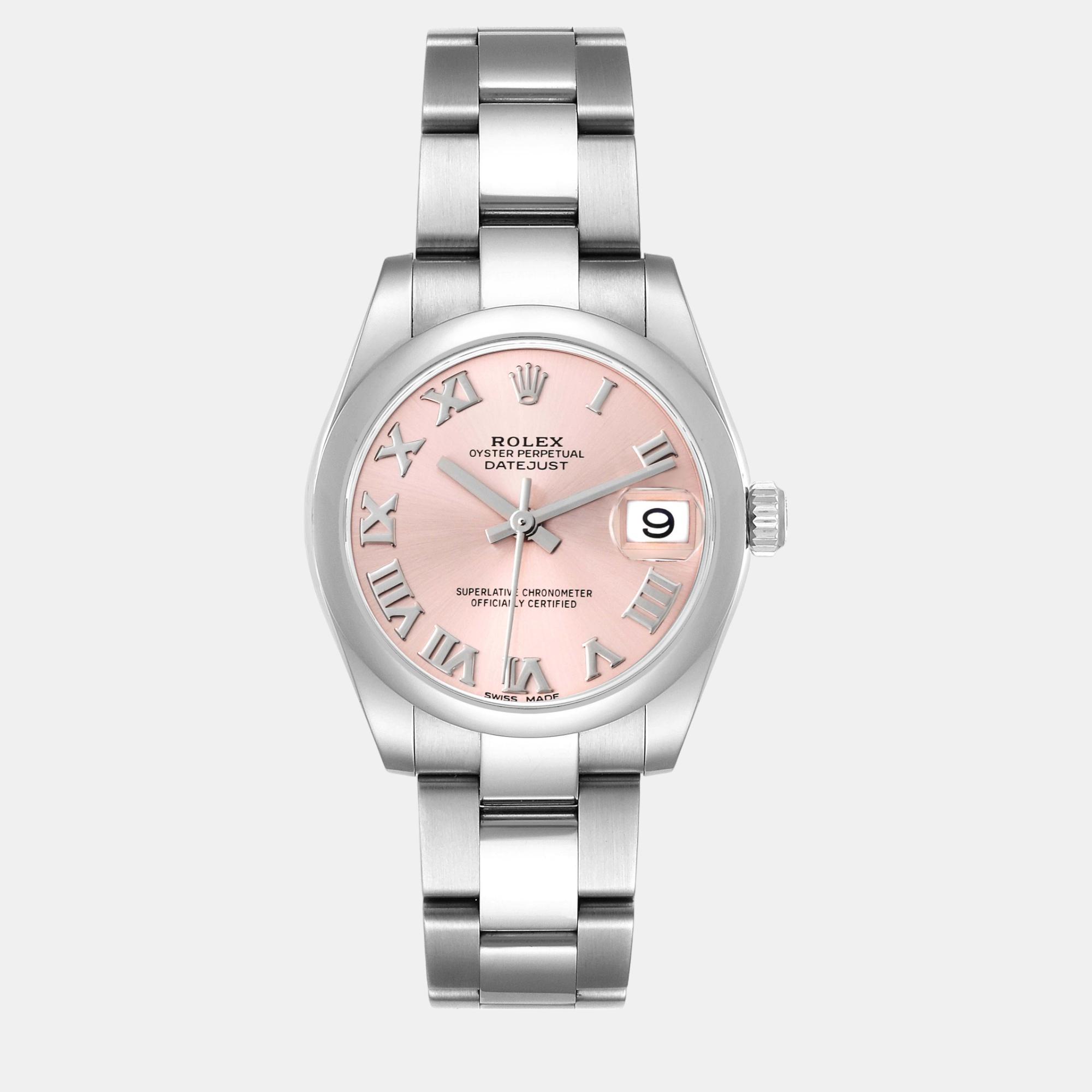 

Rolex Midsize Datejust Rose Dial Steel Ladies Watch 31.0 mm, Pink