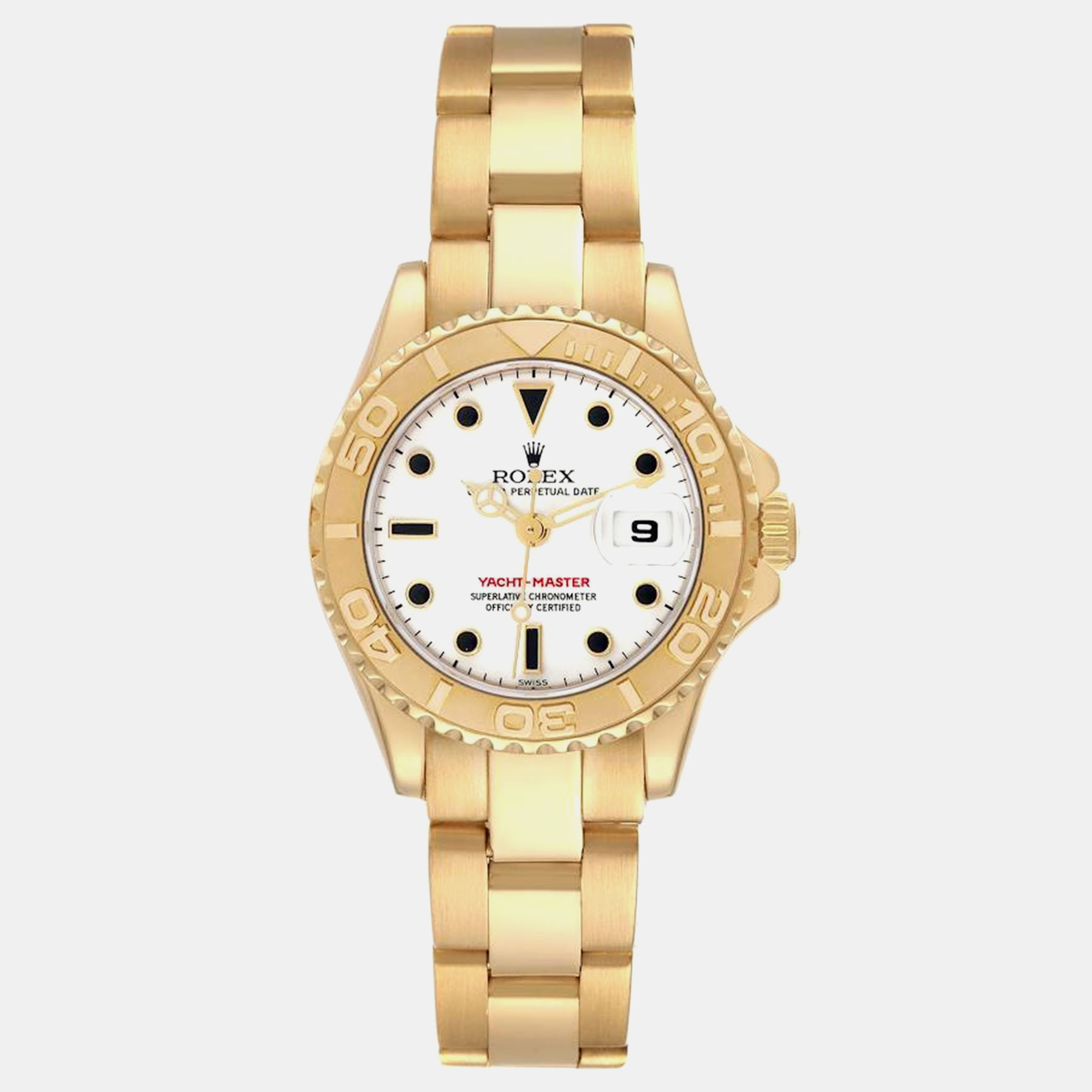 

Rolex Yachtmaster 29 Yellow Gold White Dial Ladies Watch 169628