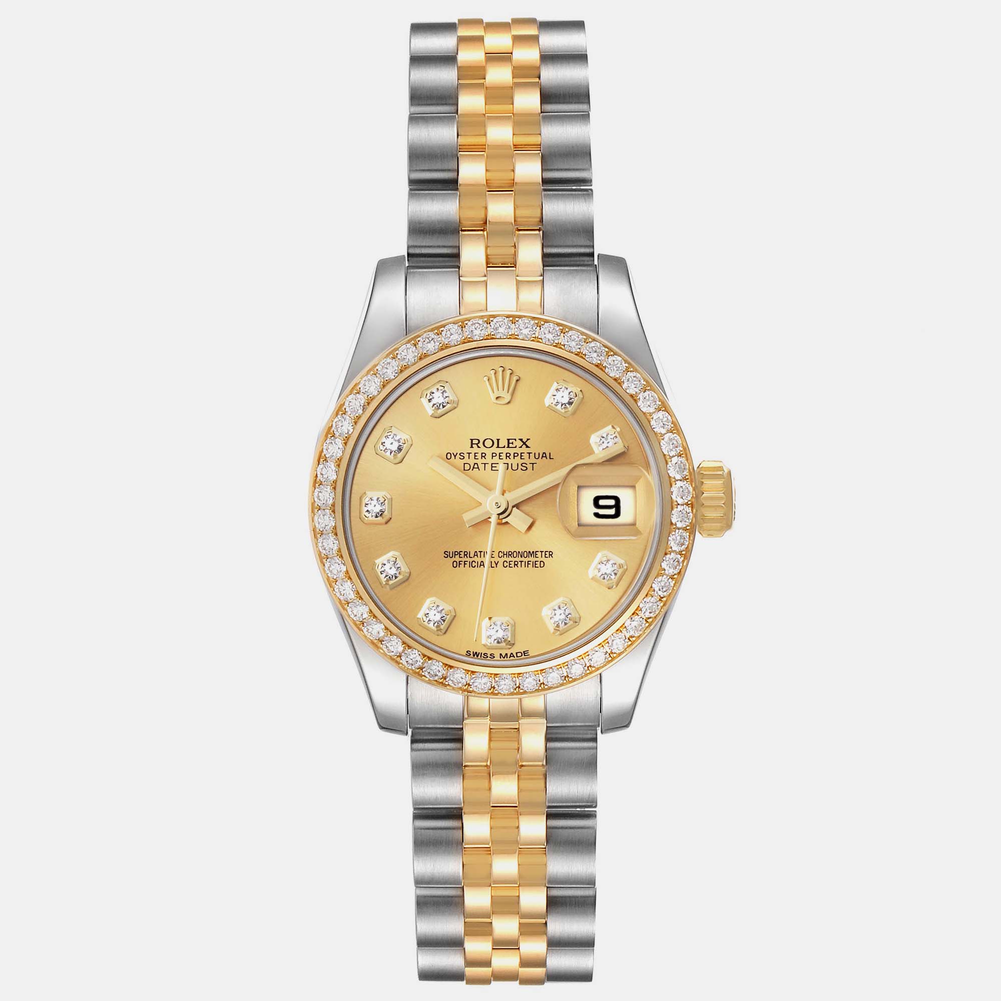 

Rolex Datejust 26 Steel Yellow Gold Diamond Ladies Watch 179383