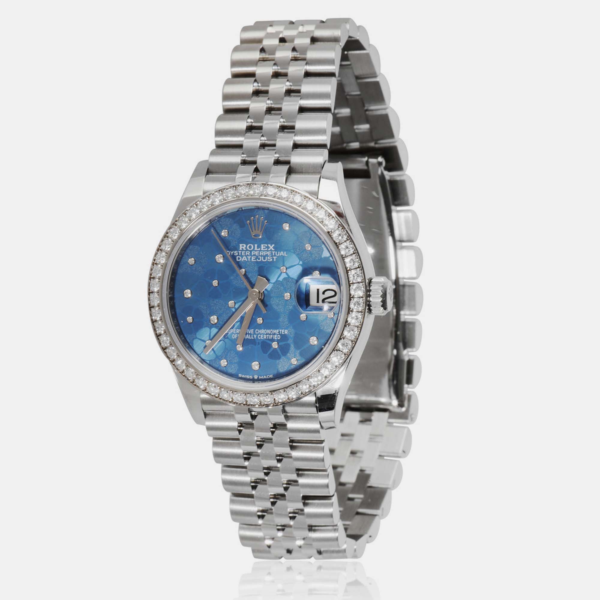 

Rolex Datejust 278384RBR-0040 Women's Watch in 18kt Stainless Steel/White Gold 0, Blue