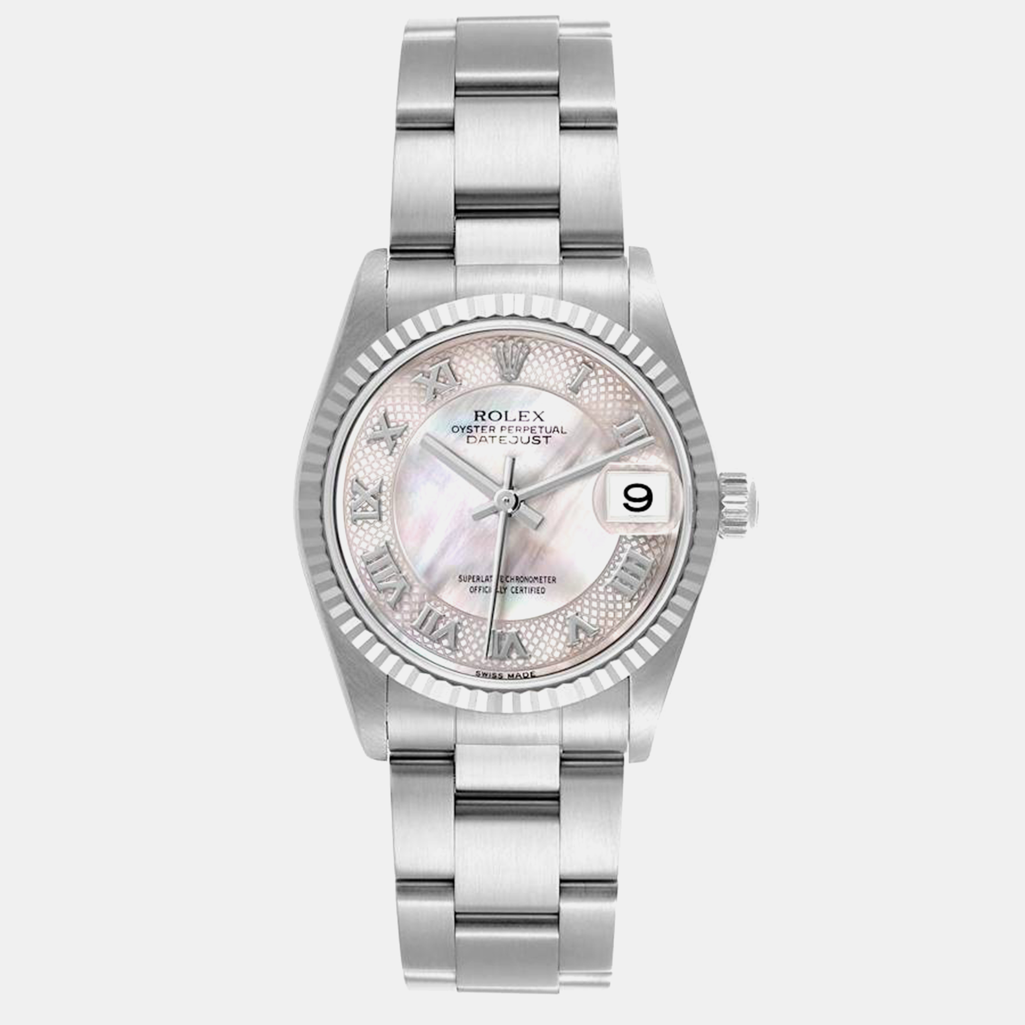 

Rolex Datejust Midsize Steel White Gold Mother of Pearl Ladies Watch 31.0 mm