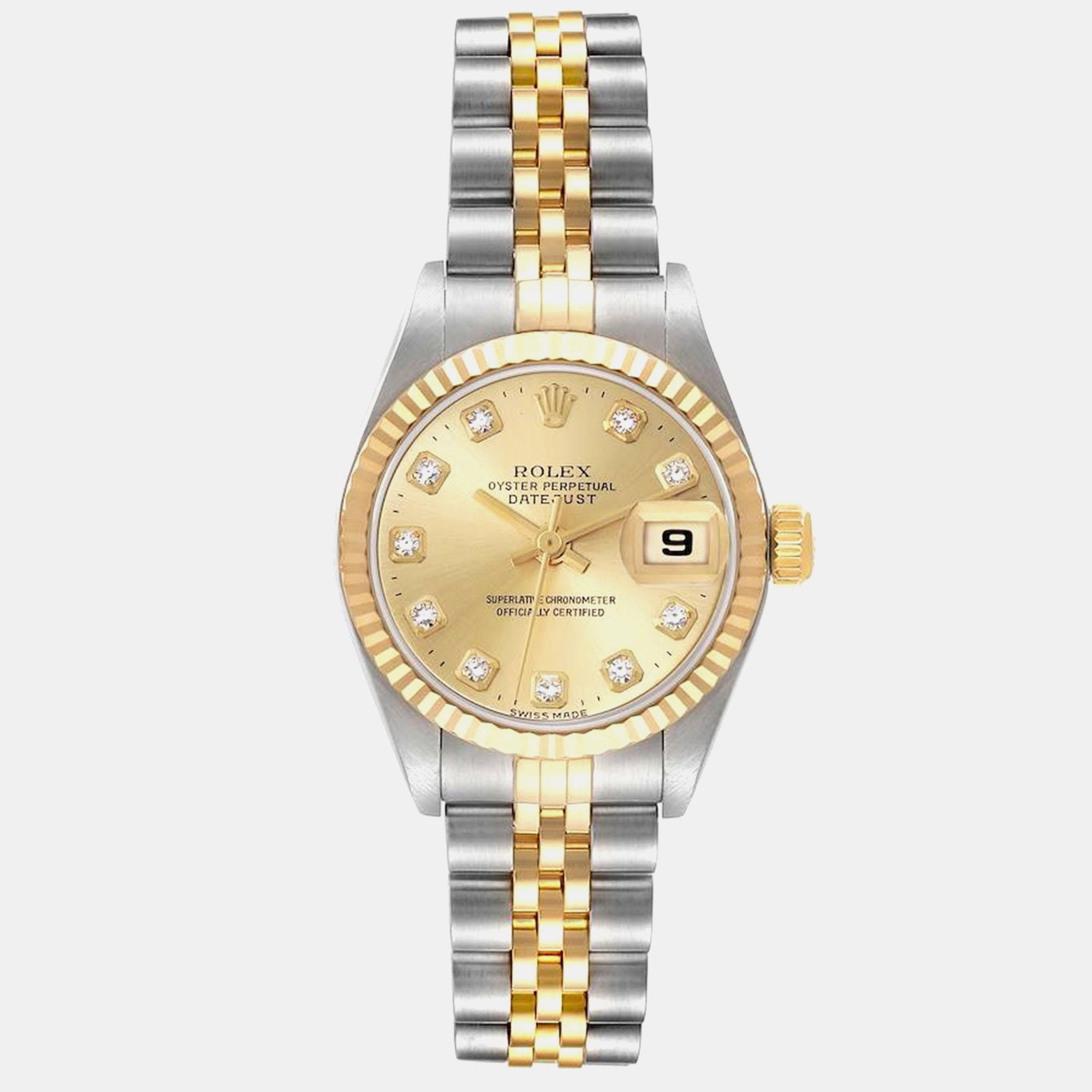 

Rolex Datejust Steel Yellow Gold Diamond Dial Ladies Watch 79173