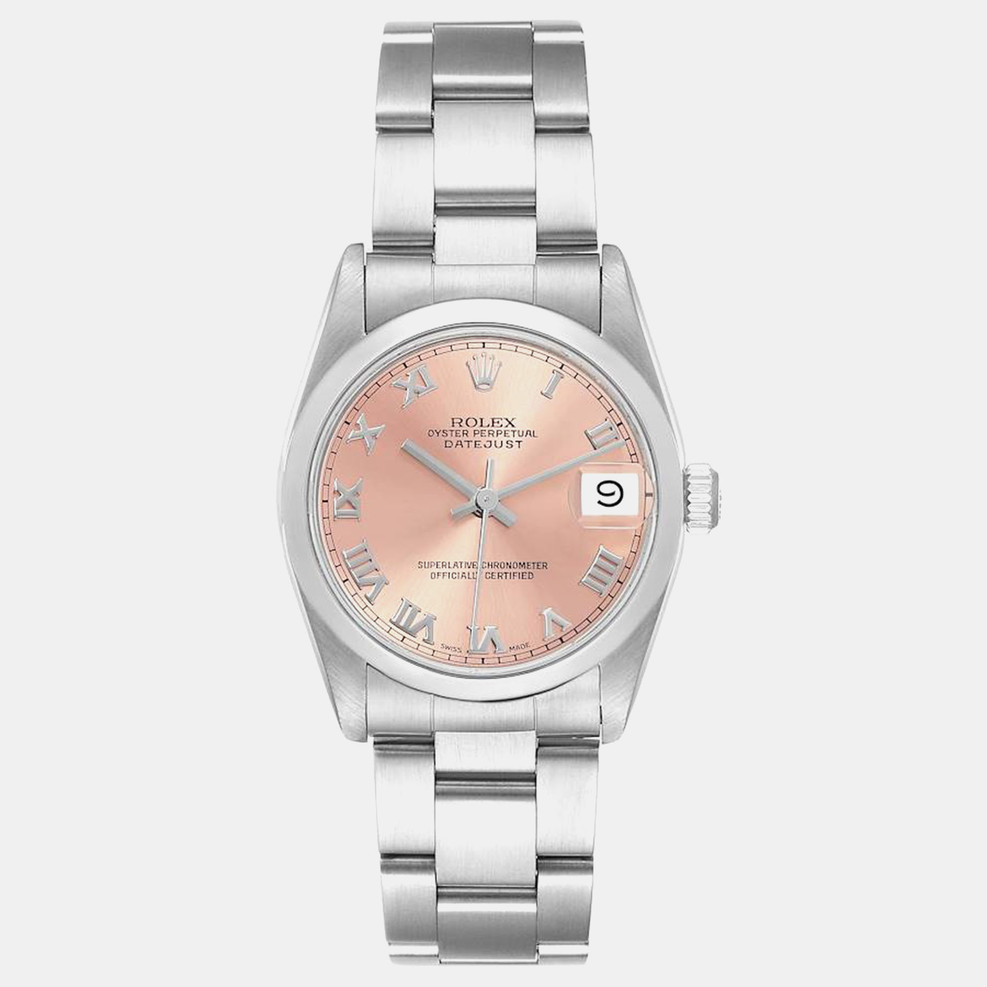 

Rolex Midsize Datejust 31 Salmon Dial Steel Ladies Watch 68240, Pink