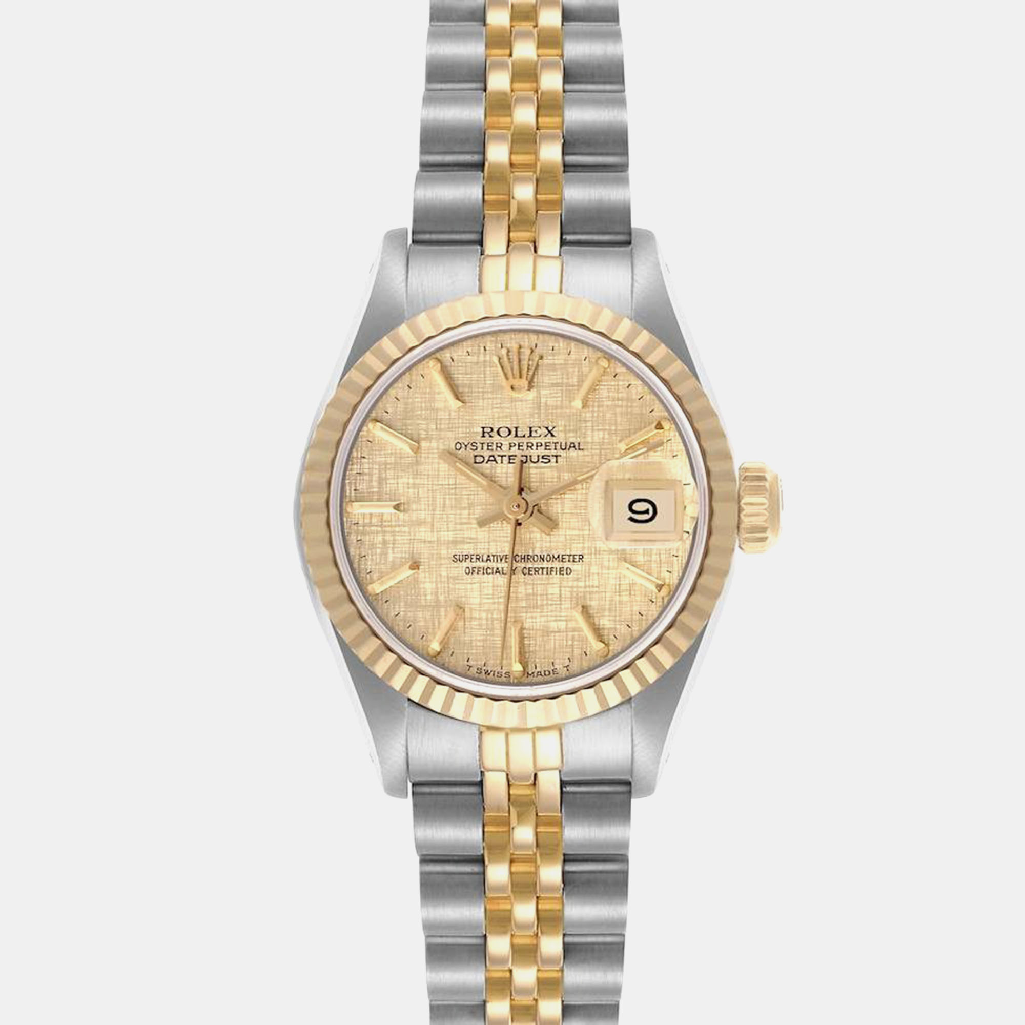 

Rolex Datejust Linen Dial Steel Yellow Gold Ladies Watch 69173