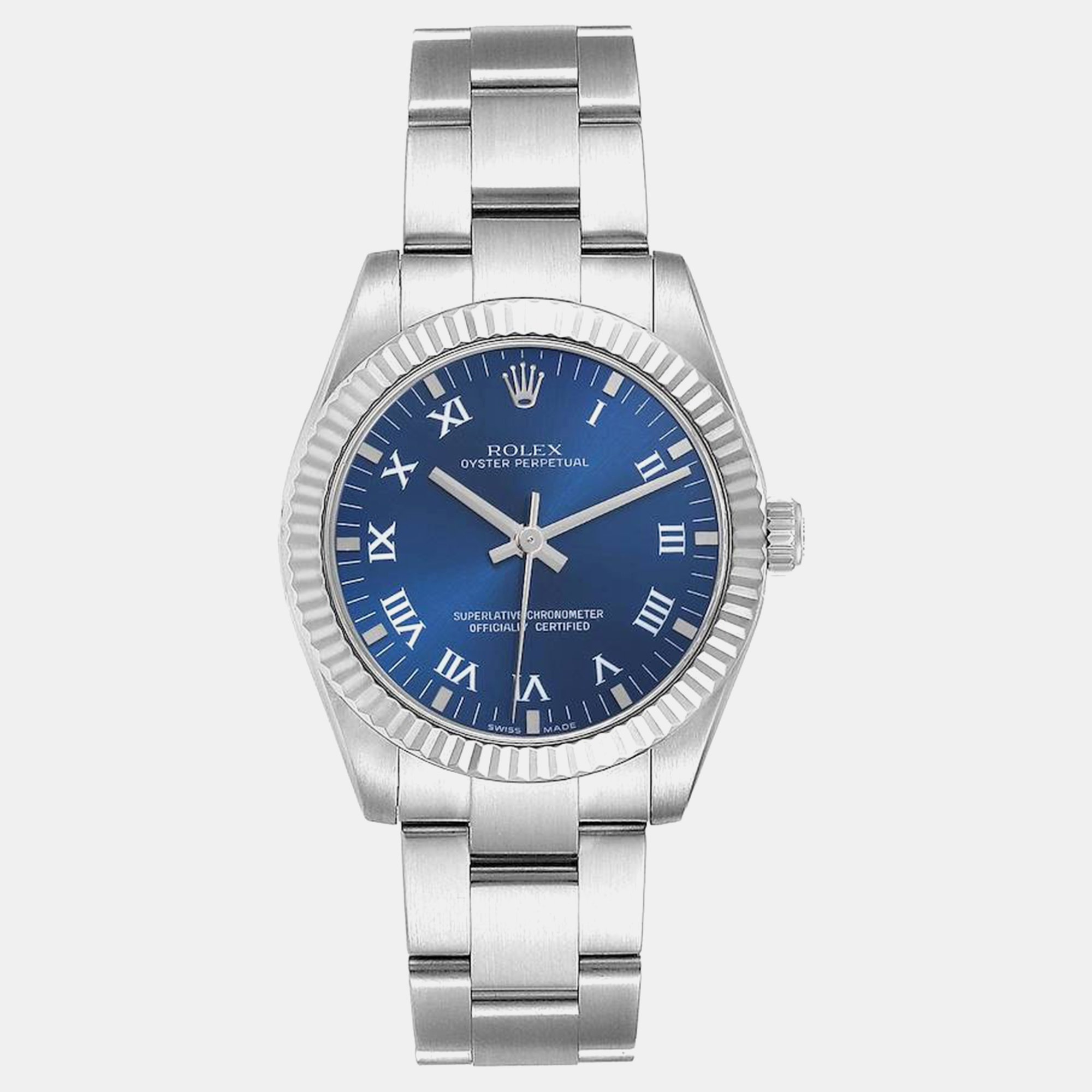 

Rolex Oyster Perpetual Midsize Blue Dial Ladies Watch 31.0 mm