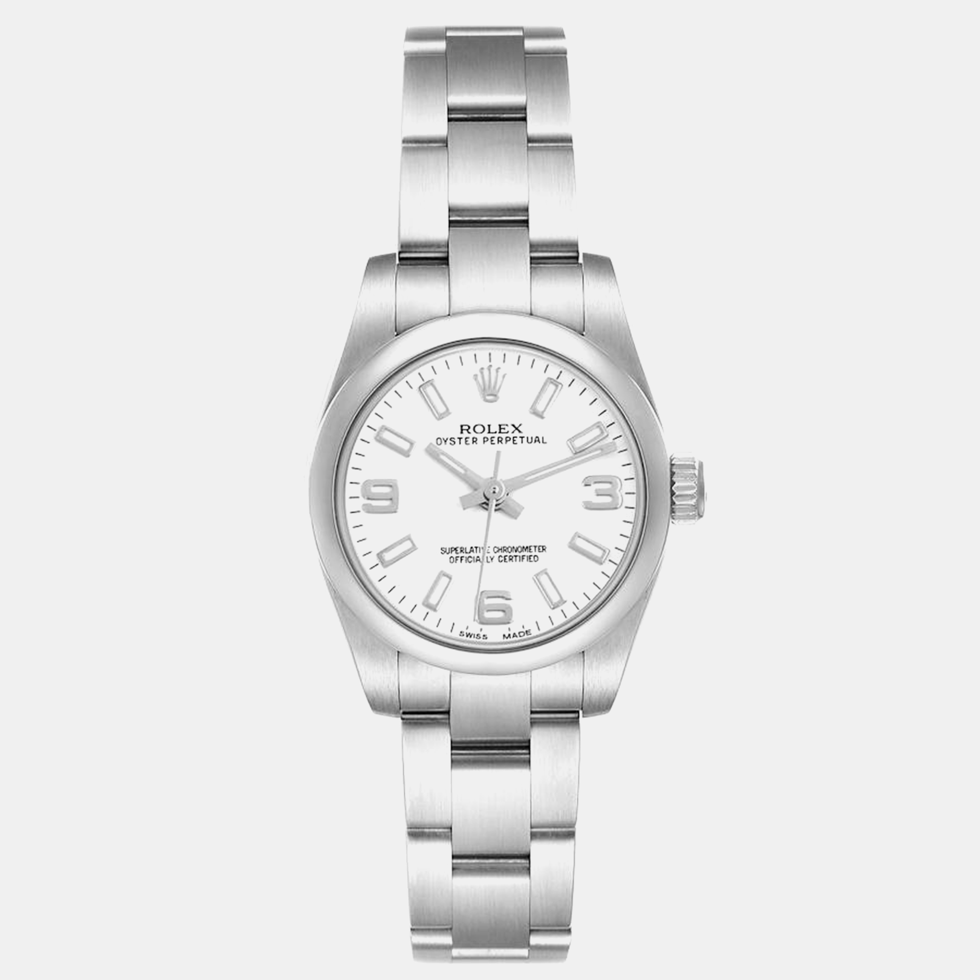 

Rolex Oyster Perpetual Nondate White Dial Steel Ladies Watch 26.0 mm