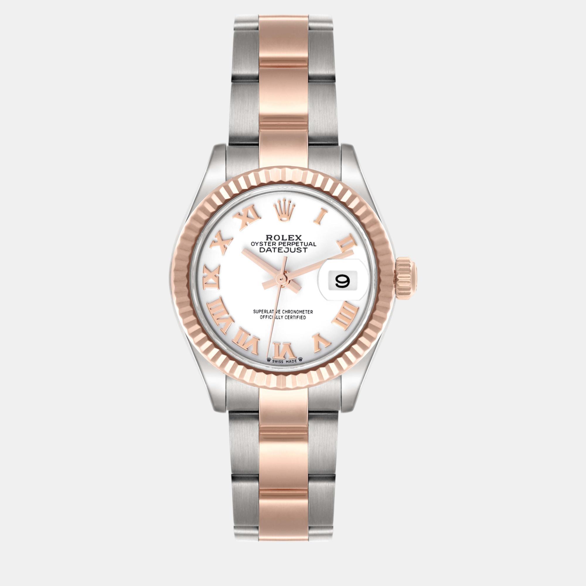 

Rolex Datejust Everose Rolesor White Roman Dial Ladies Watch 28.0 mm