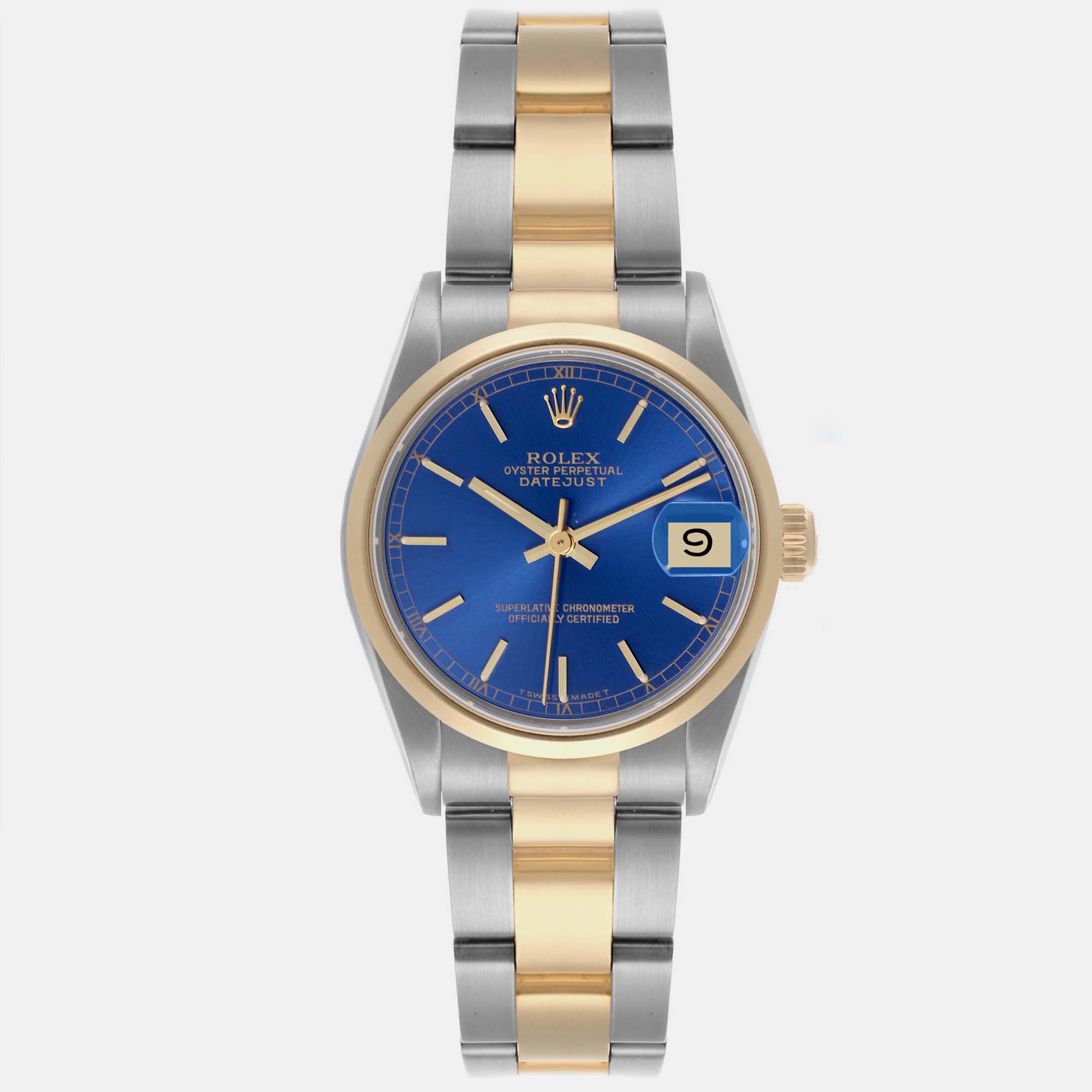 

Rolex Datejust Midsize Steel Yellow Gold Blue Dial Ladies Watch 31.0 mm