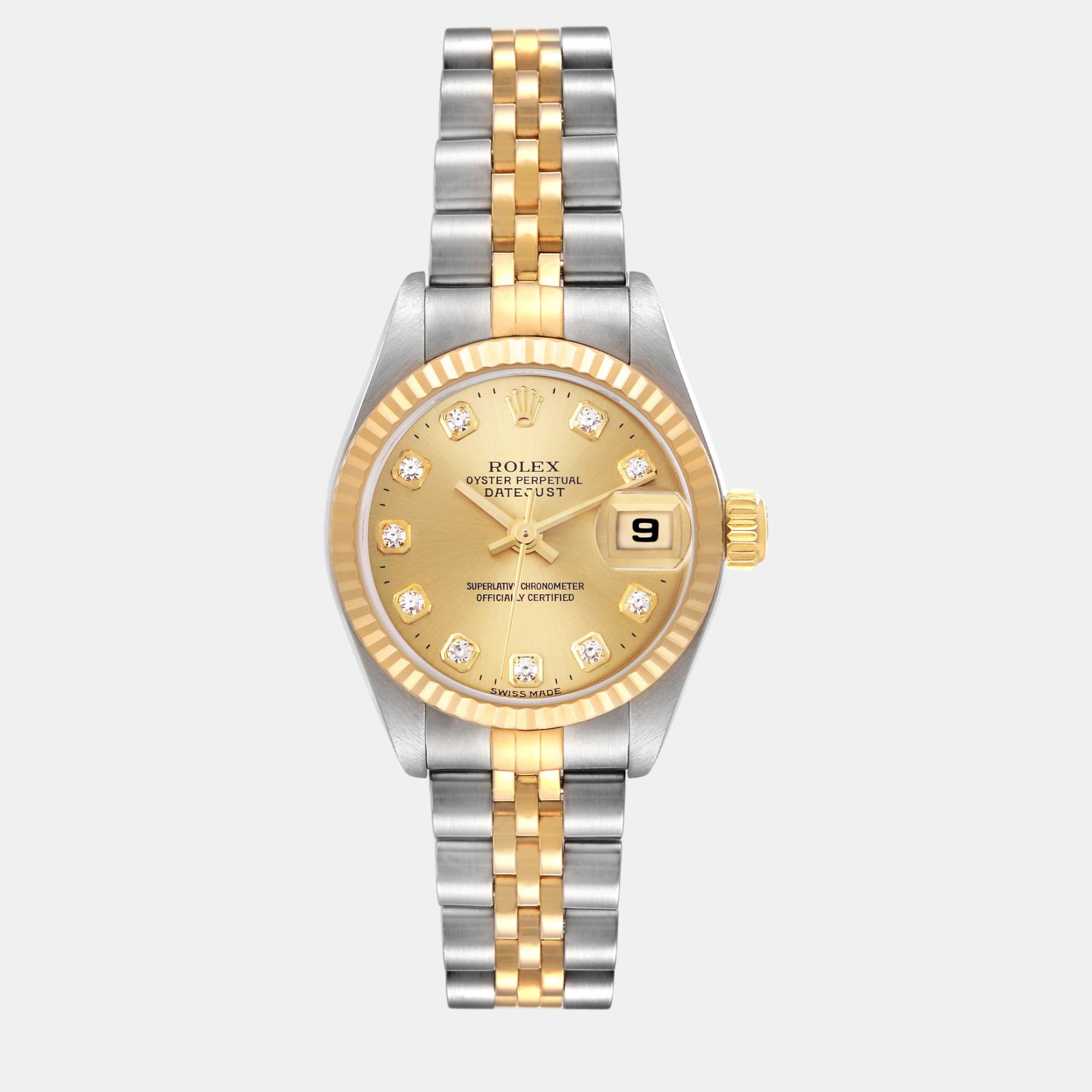 

Rolex Datejust Steel Yellow Gold Diamond Dial Ladies Watch 79173