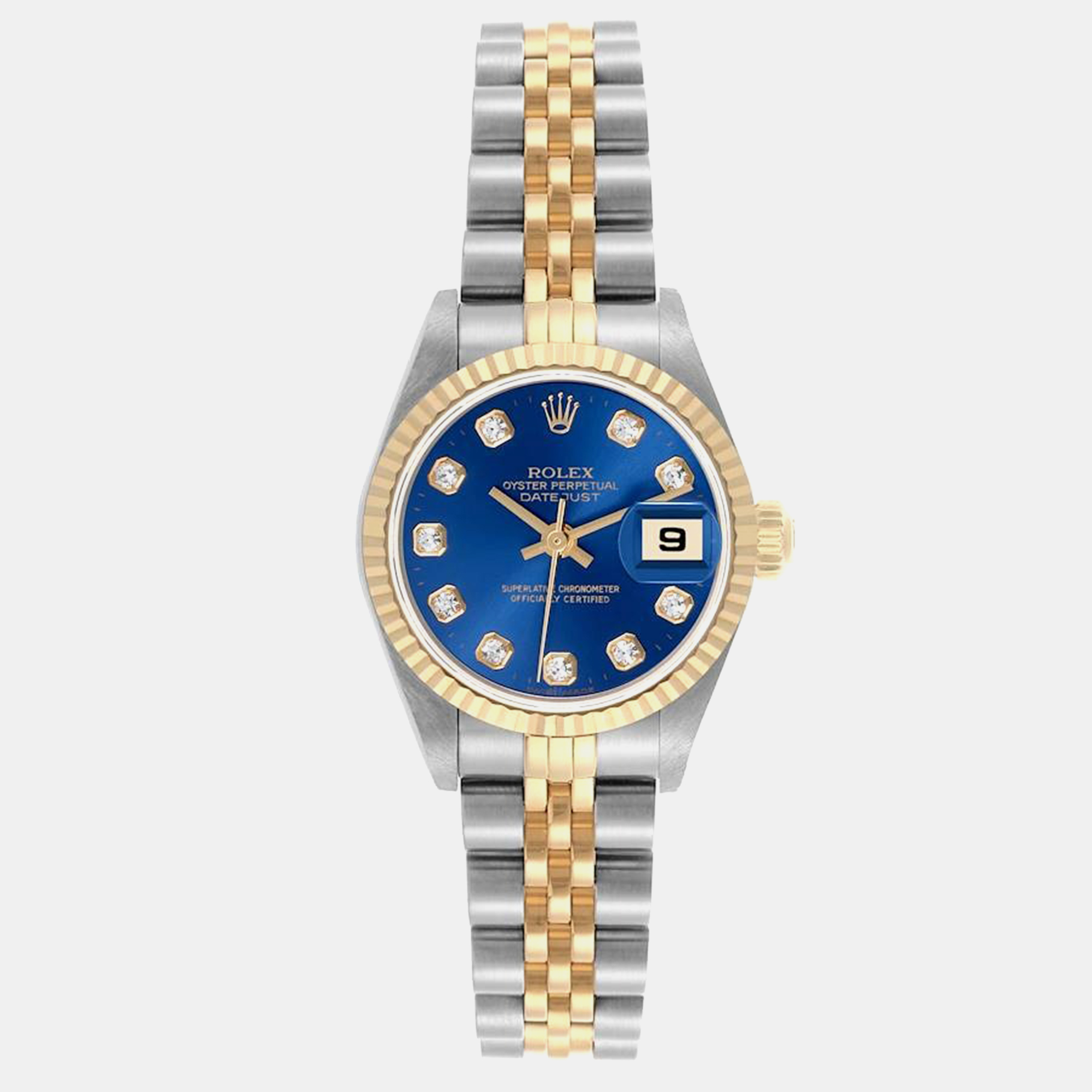 

Rolex Datejust Steel Yellow Gold Blue Diamond Dial Ladies Watch 26.0 mm