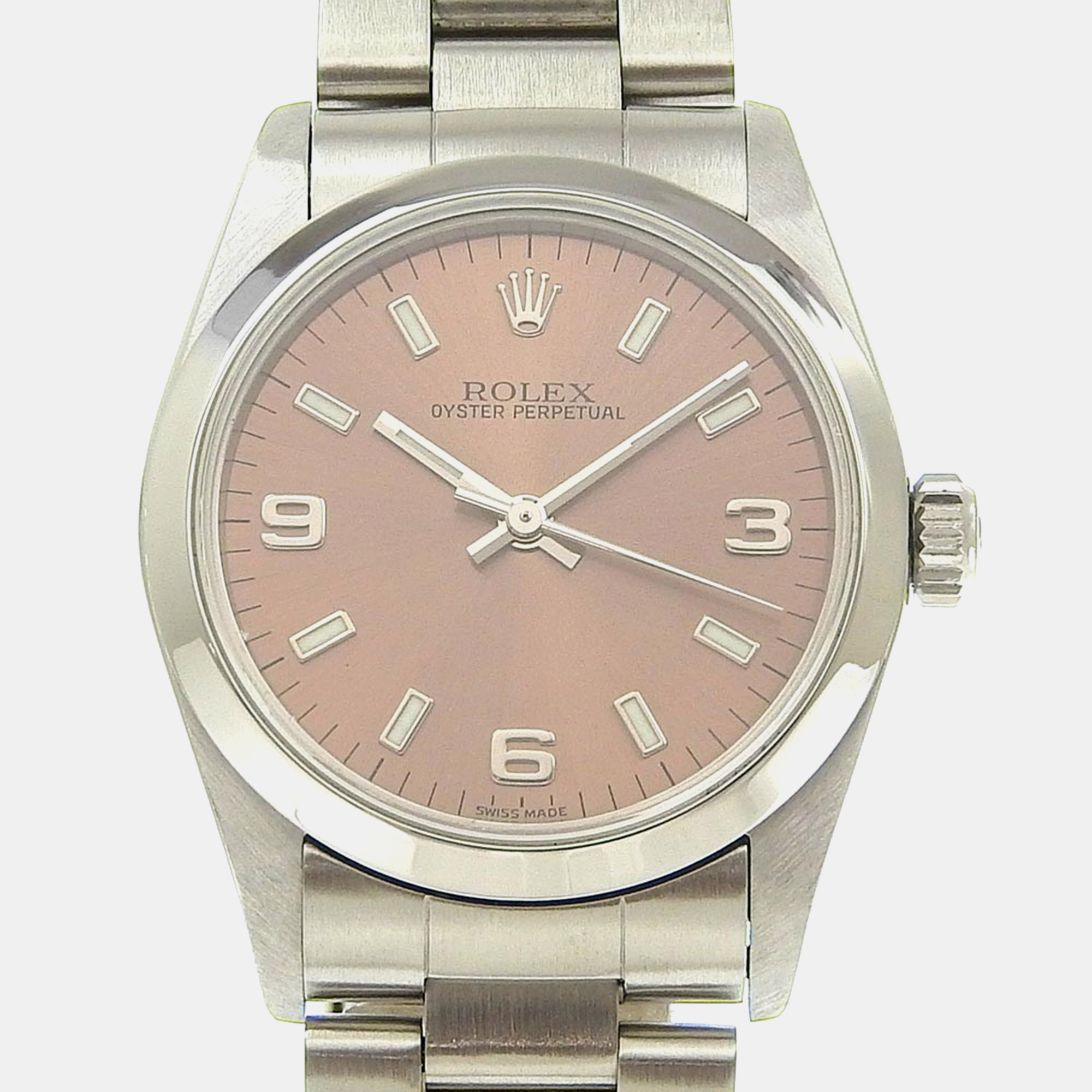 

Rolex Brown Stainless Steel Oyster Perpetual 77080 Automatic Women's Wristwatch 30 mm