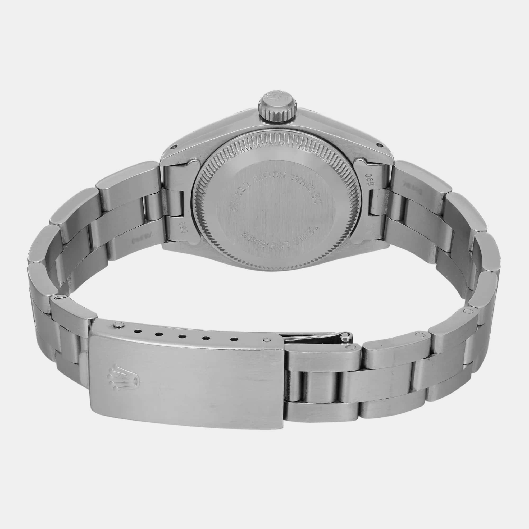 Vintage Rolex Date 26Mm White Gold Steel White Dial Women`s Automatic Wristwatch 