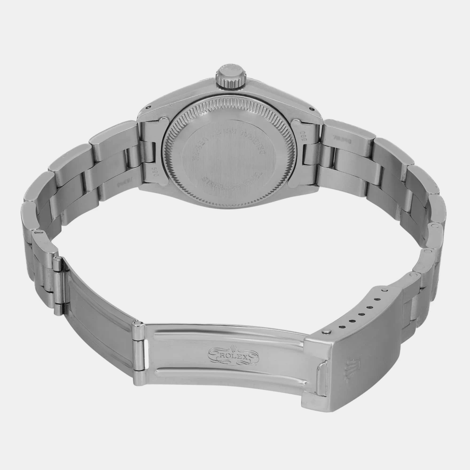 Vintage Rolex Date 26Mm White Gold Steel White Dial Women`s Automatic Wristwatch 