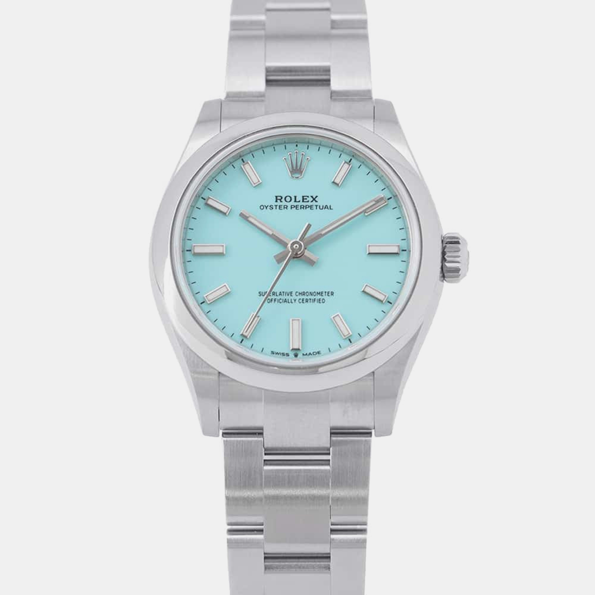 

Rolex Blue Stainless Steel Oyster Perpetual 277200 Automatic Women's Wristwatch 31 mm