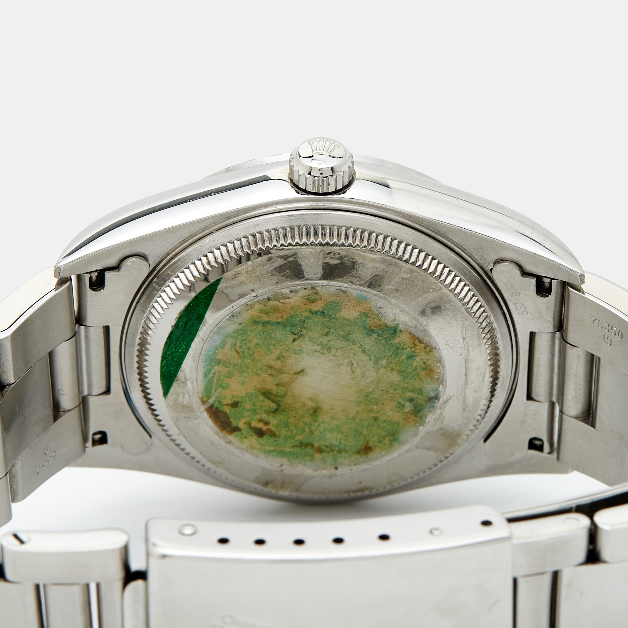 Rolex Blue Stainless Steel Air King 14000M Women`s Wristwatch 36 mm 