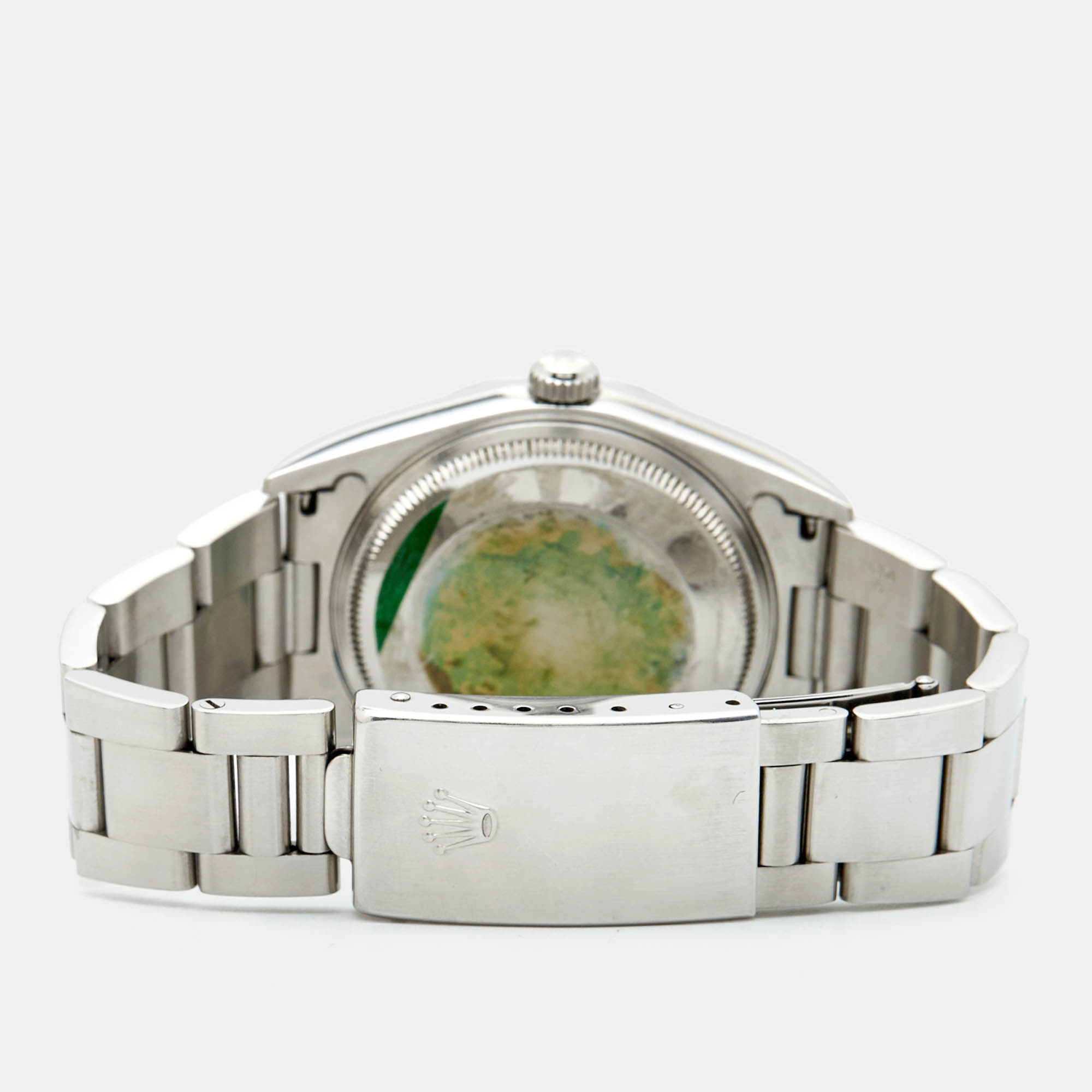 Rolex Blue Stainless Steel Air King 14000M Women`s Wristwatch 36 mm 