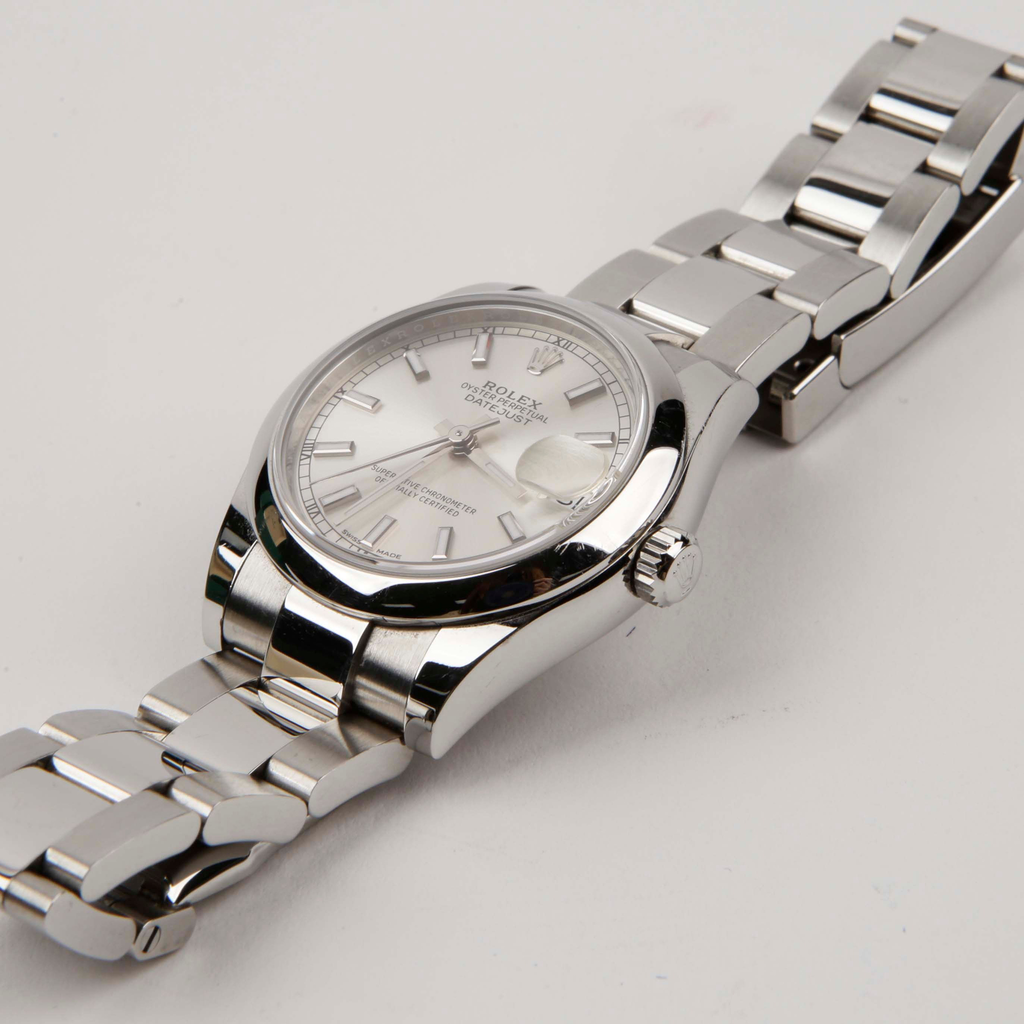 Rolex Silver Stainless Steel Datejust 178240 Automatic Women`s Wristwatch 31 mm 