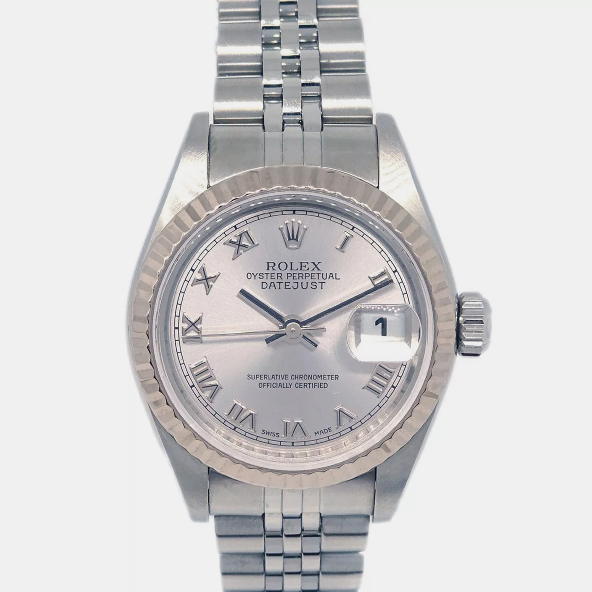 

Rolex Silver Stainless Steel Datejust 79174 Automatic Women's Wristwatch 26 mm