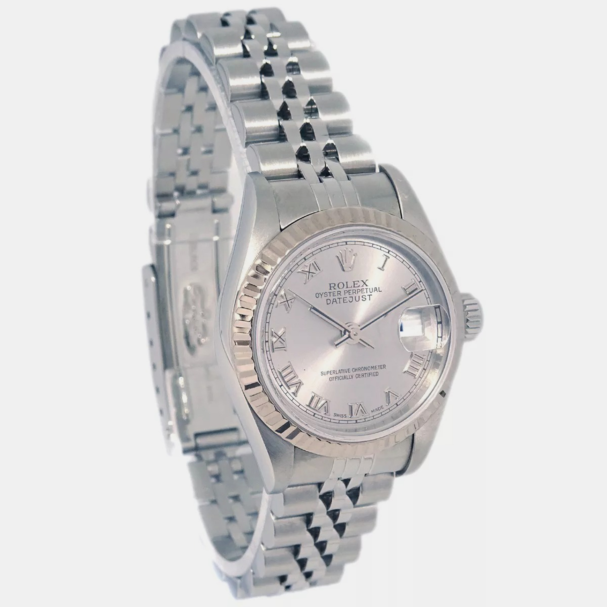 Rolex Silver Stainless Steel Datejust 79174 Automatic Women`s Wristwatch 26 mm 