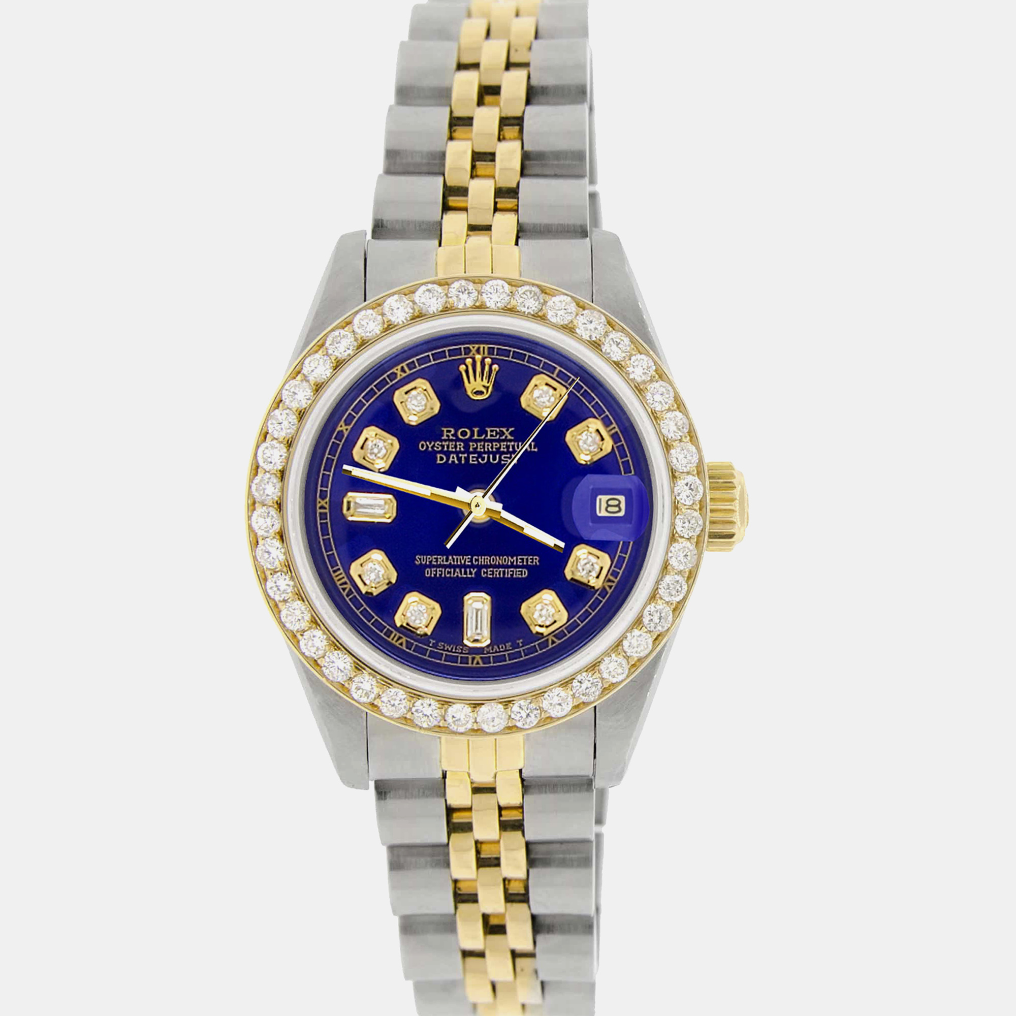 

Rolex 0.85ct diamond bezel blue diamond dial datejust  Wristwatch