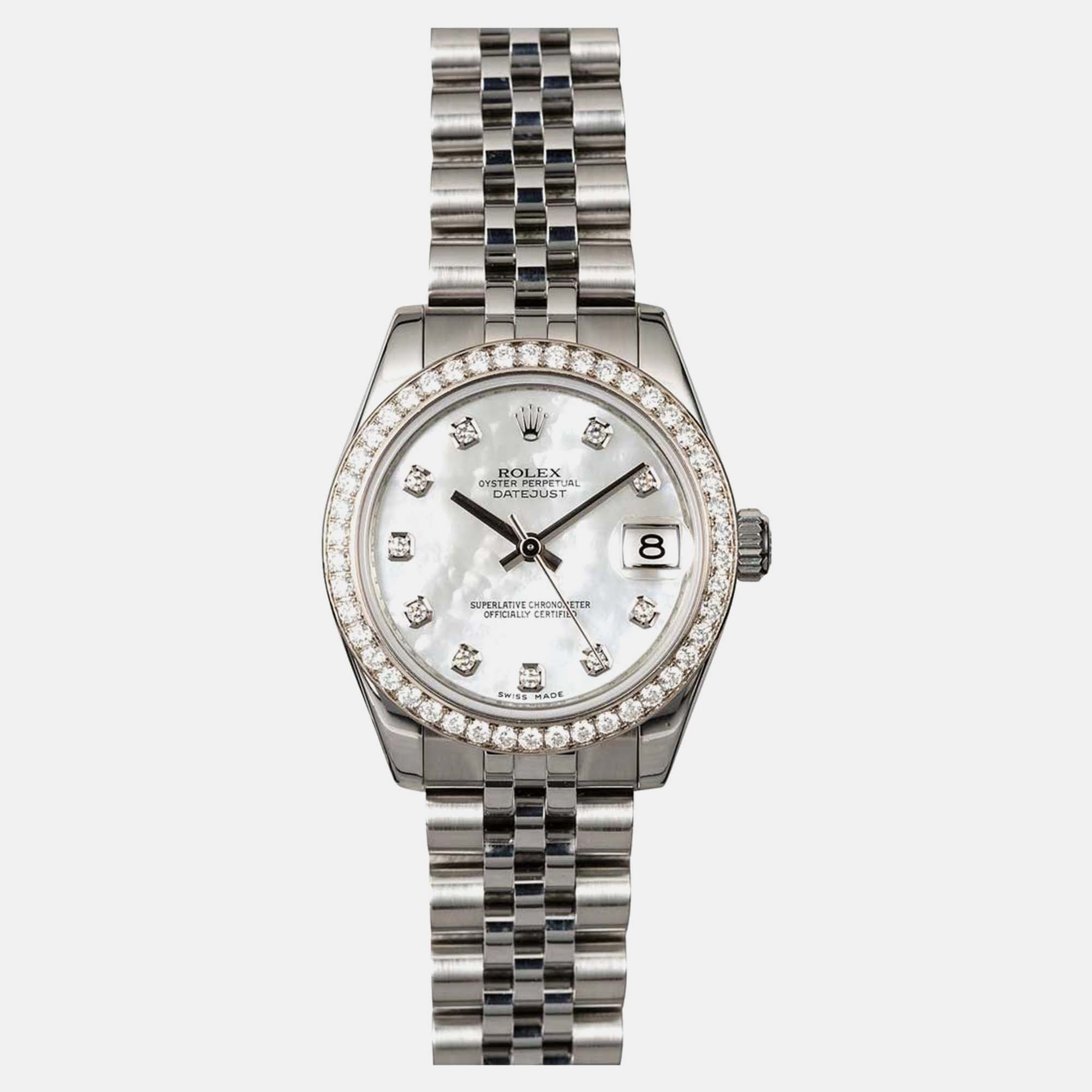 

Rolex Datejust 178384 Automatic Silver Stainless Steel Diamond Women's Wristwatch 31 mm