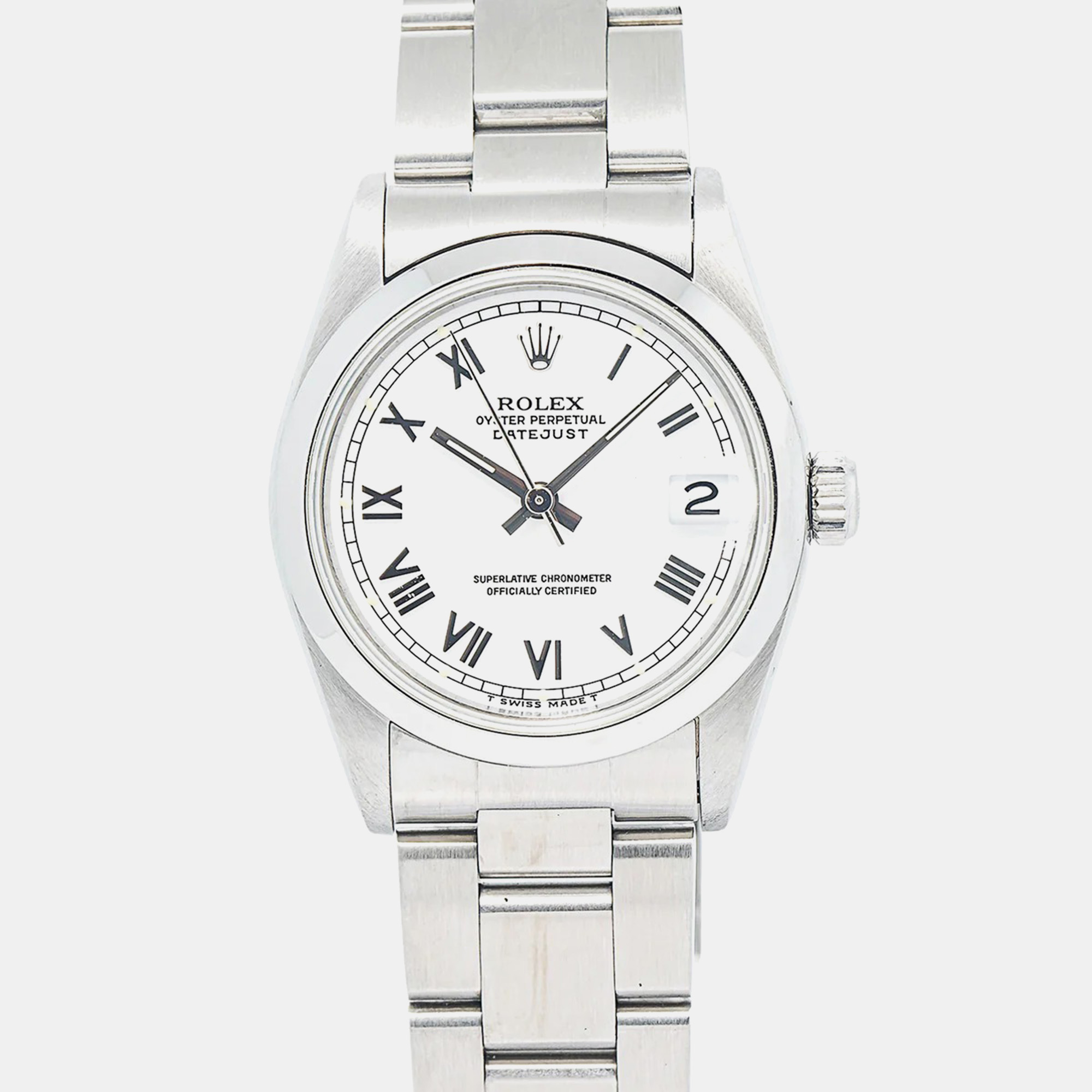 

Rolex White Stainless Steel Datejust