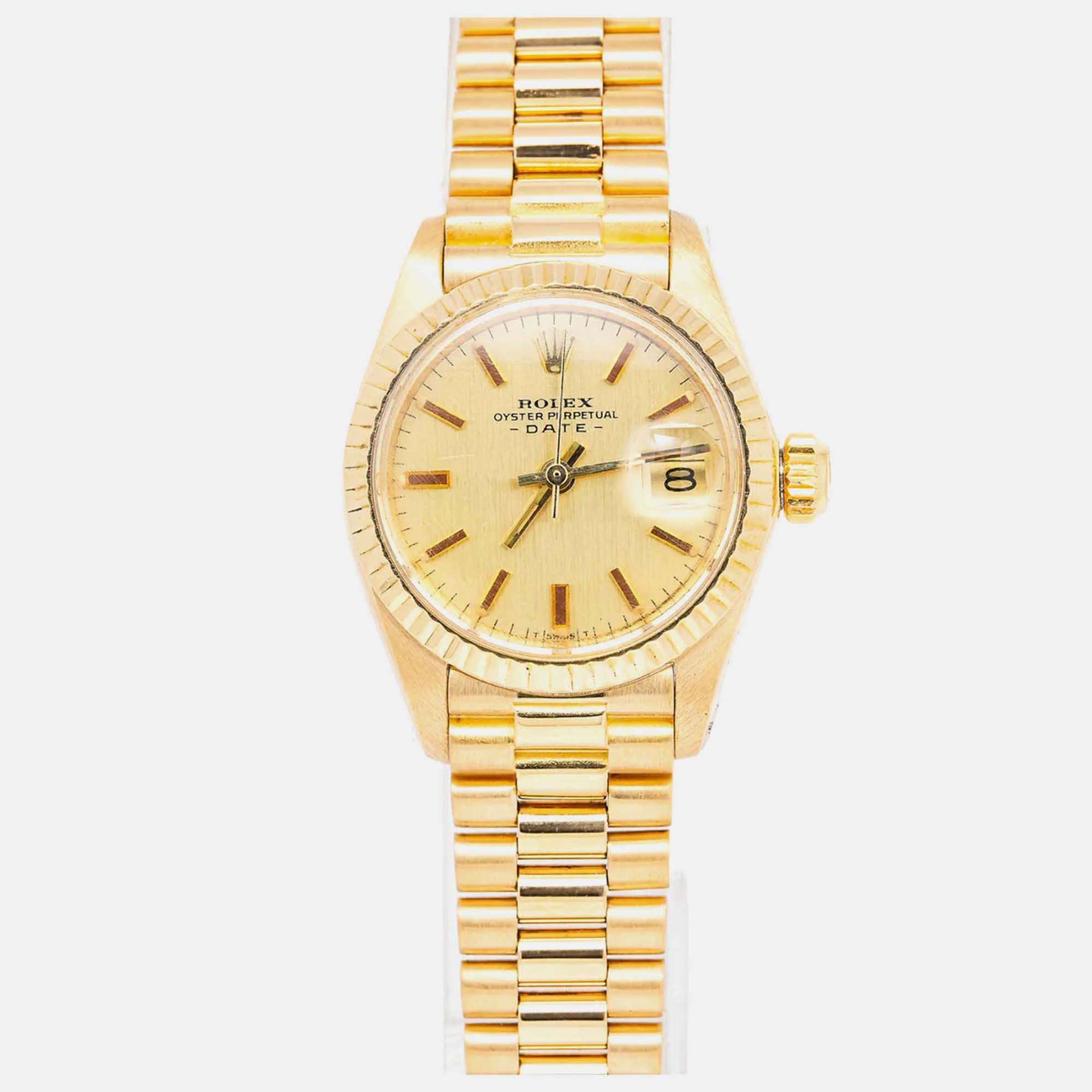 

Rolex Date 6917 Automatic Gold18K Yellow Gold Women's Wristwatch