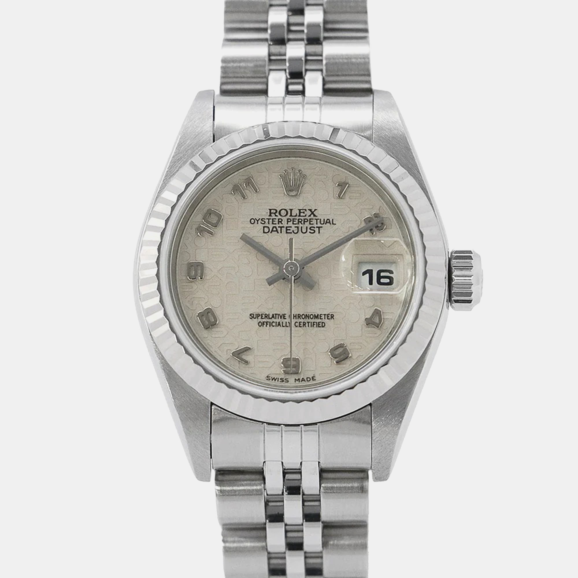 Rolex Datejust 79174 Automatic White 18k White Gold Stainless Steel Women’s Wristwatch 26 mm