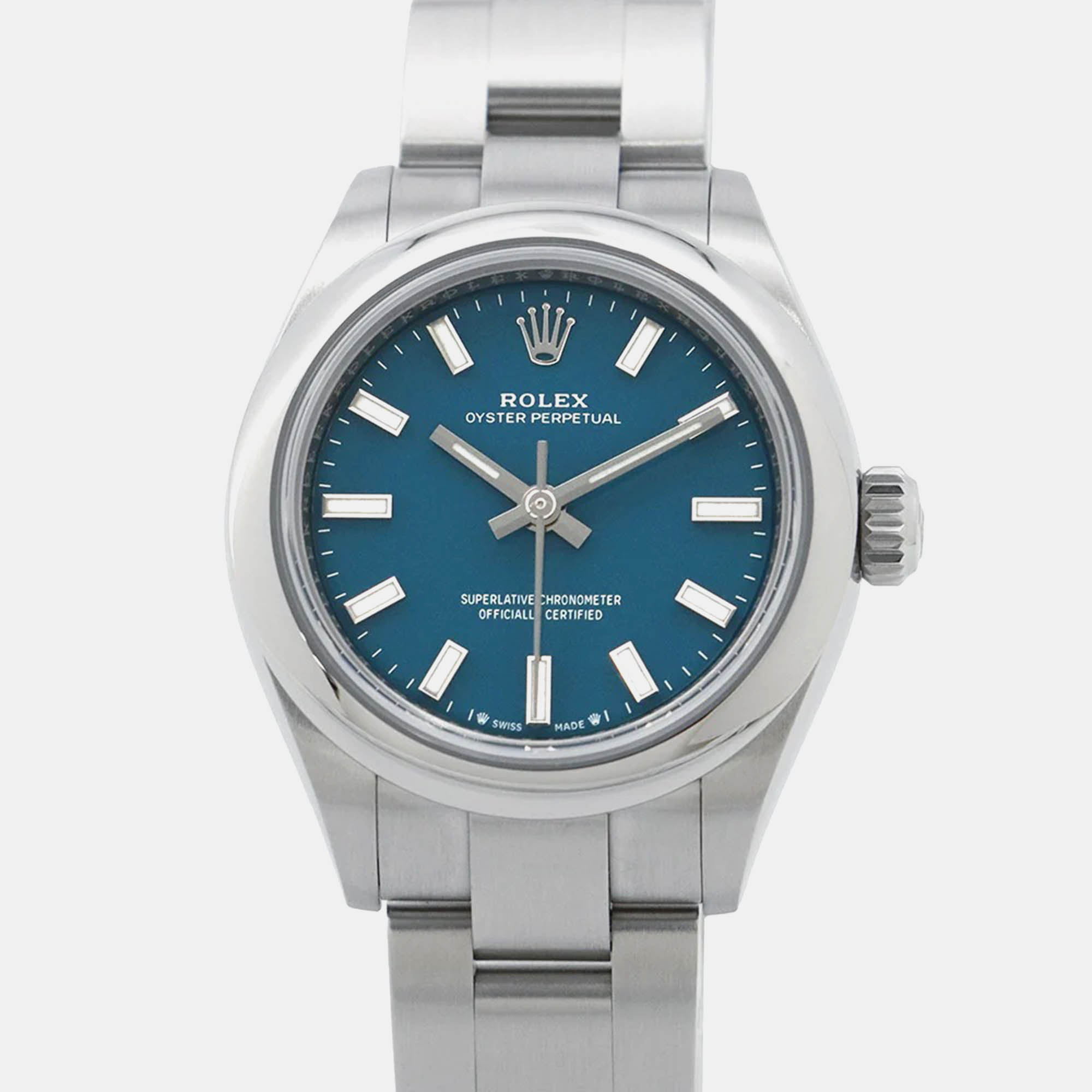 

Rolex Oyster Perpetual 276200 Automatic Blue Stainless Steel Women's Wristwatch 28 mm