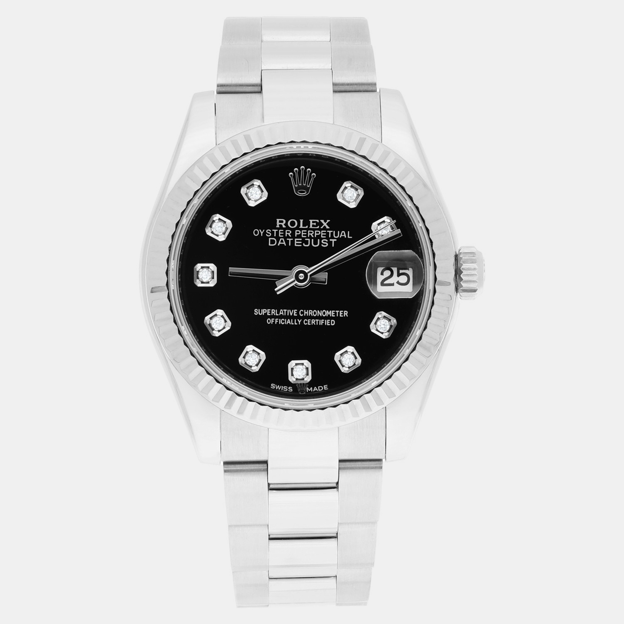 

Rolex Datejust 178274 Automatic Black Stainless Steel Women's Wristwatch 31 mm
