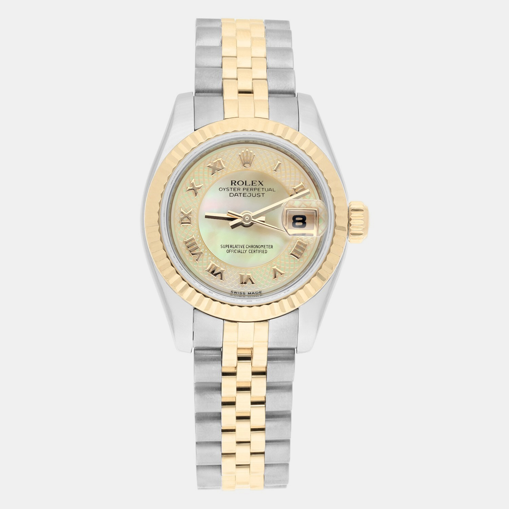 

Rolex Datejust 179173 Automatic MOP 18K Yellow Gold Stainless Steel Women's Wristwatch 26 mm