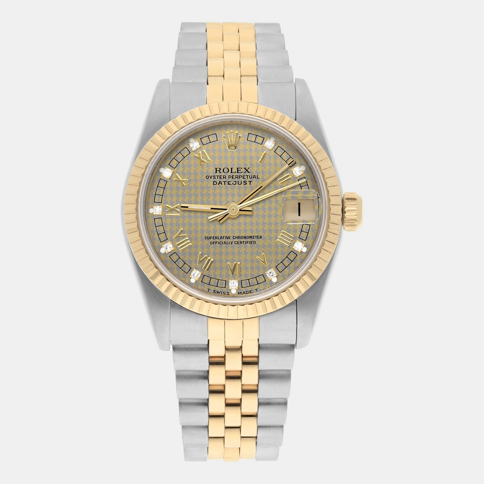 

Rolex Datejust 68273 Automatic Champagne 18k Yellow Gold Stainless Steel Women's Wristwatch 31 mm